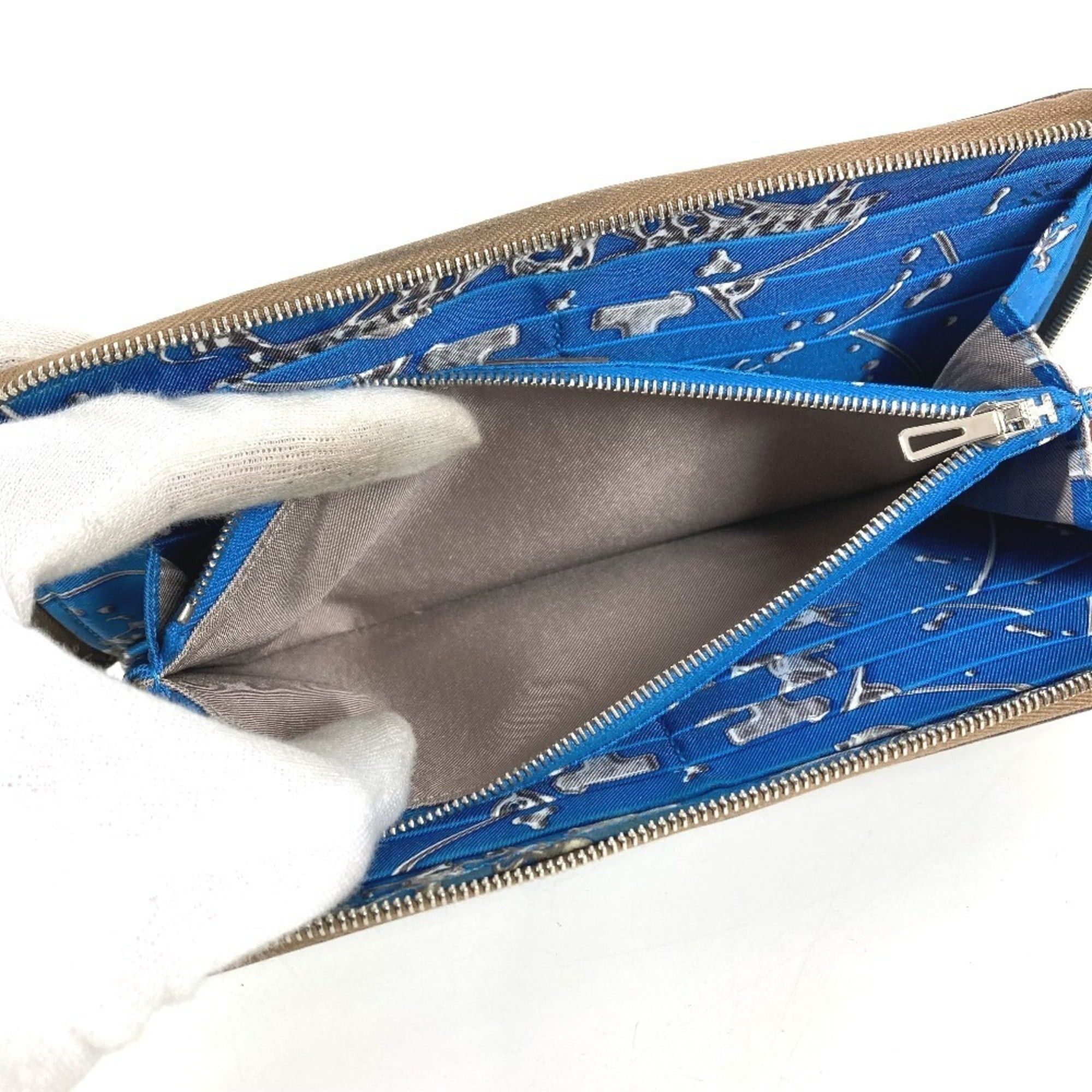 Hermes HERMES Azap Long Silk In Wallet, Round Zipper, Epsom Leather, Men's and Women's, Etoupe Gray Size ONE SIZE - 14 Thumbnail