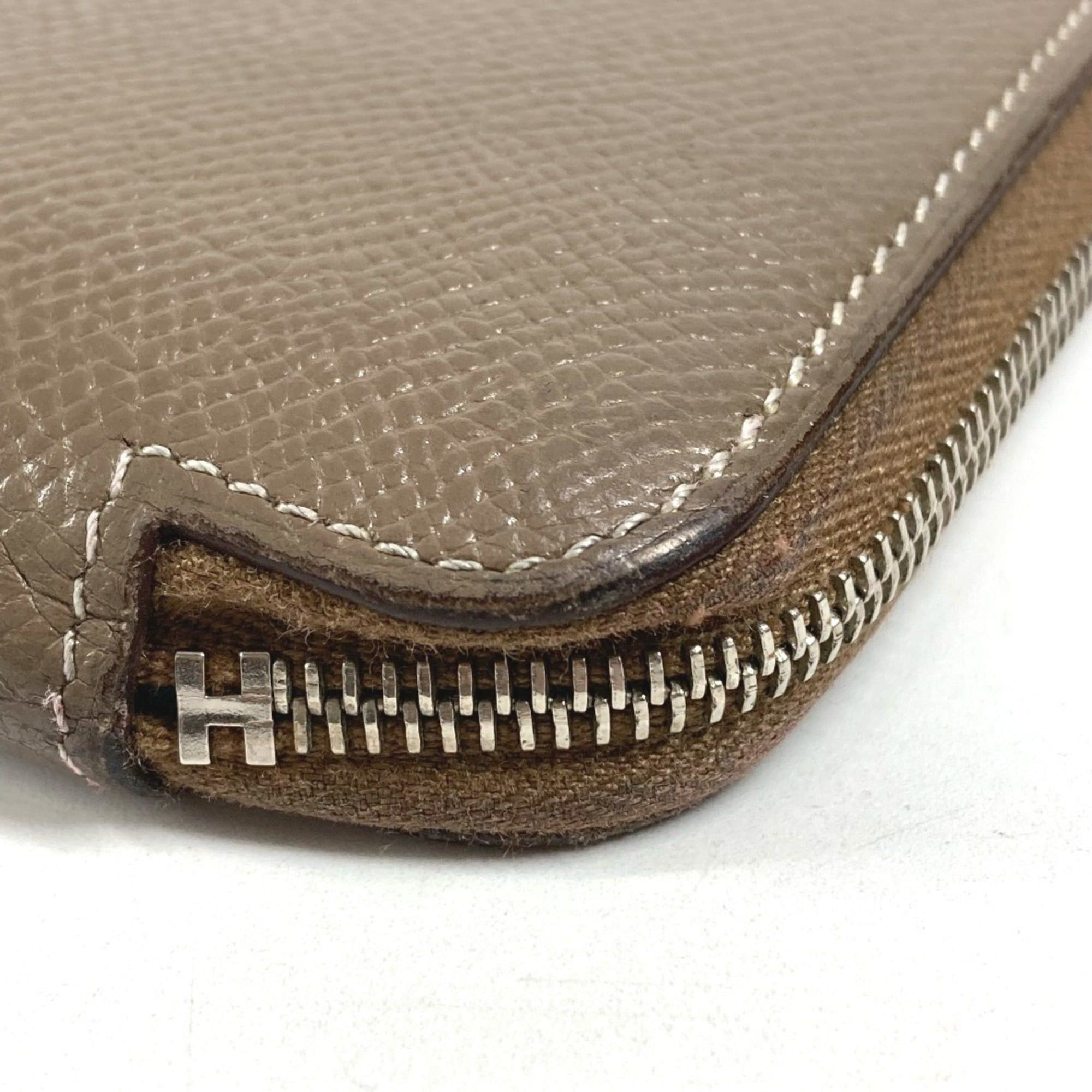 Hermes HERMES Azap Long Silk In Wallet, Round Zipper, Epsom Leather, Men's and Women's, Etoupe Gray Size ONE SIZE - 6 Thumbnail