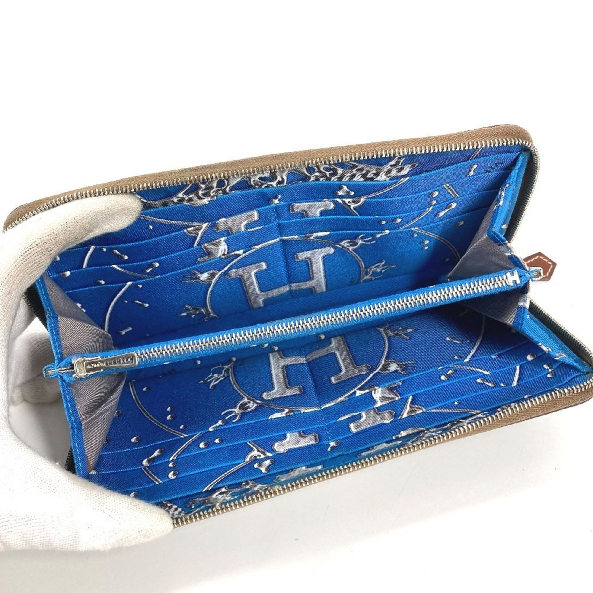 Hermes HERMES Azap Long Silk In Wallet, Round Zipper, Epsom Leather, Men's and Women's, Etoupe Gray Size ONE SIZE - 12 Thumbnail
