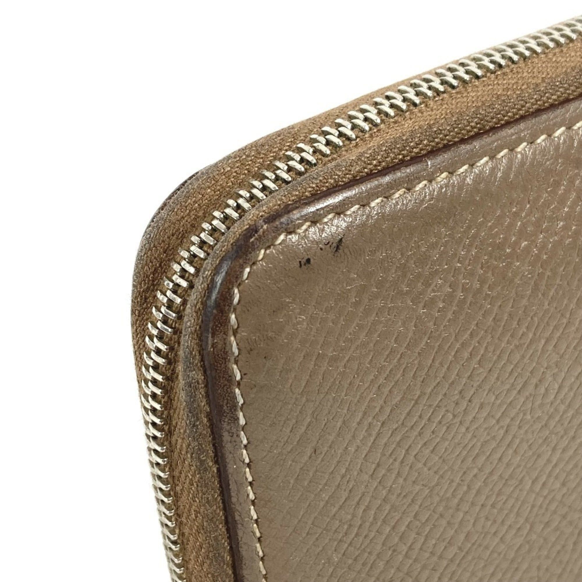 Hermes HERMES Azap Long Silk In Wallet, Round Zipper, Epsom Leather, Men's and Women's, Etoupe Gray Size ONE SIZE - 10 Thumbnail