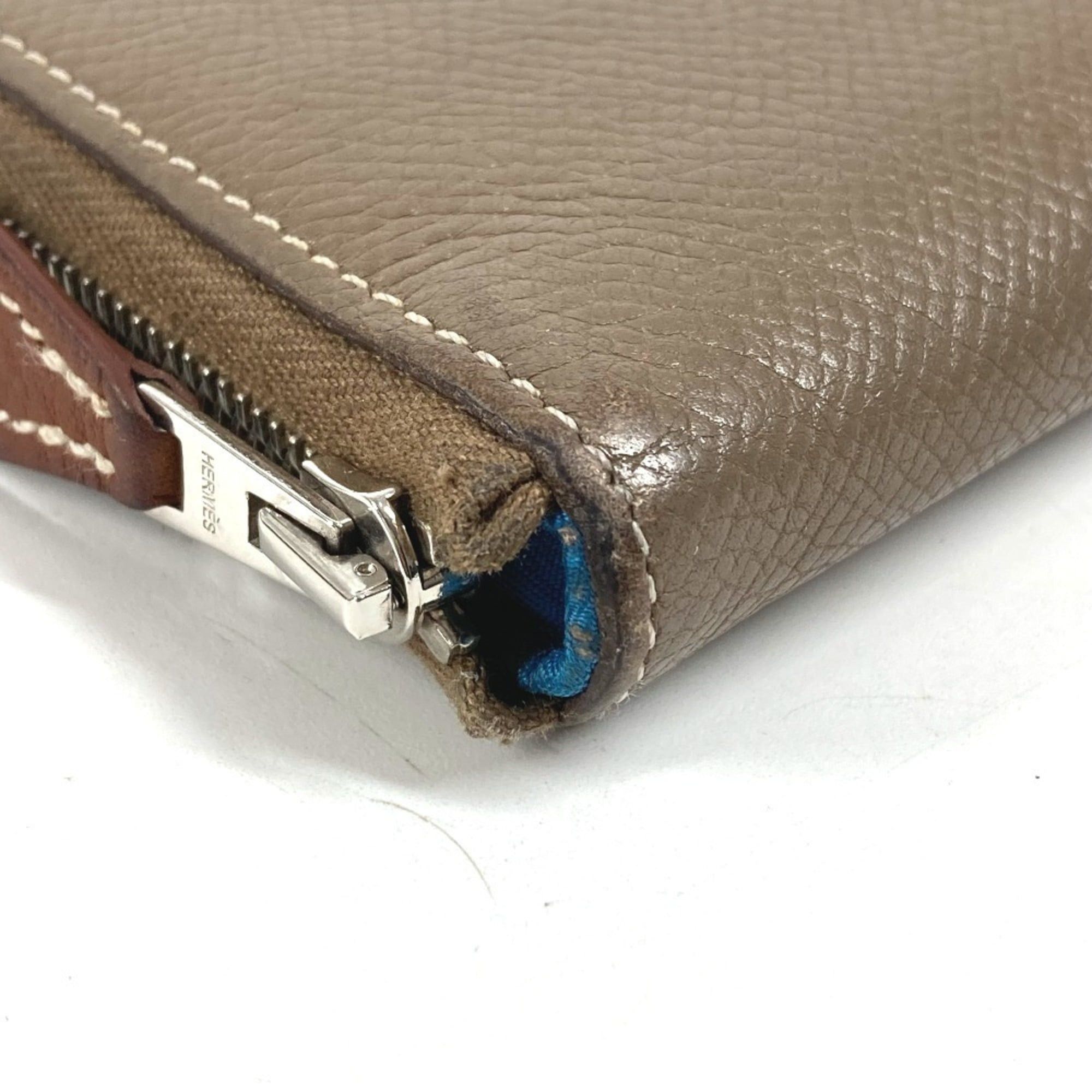 Hermes HERMES Azap Long Silk In Wallet, Round Zipper, Epsom Leather, Men's and Women's, Etoupe Gray Size ONE SIZE - 7 Thumbnail