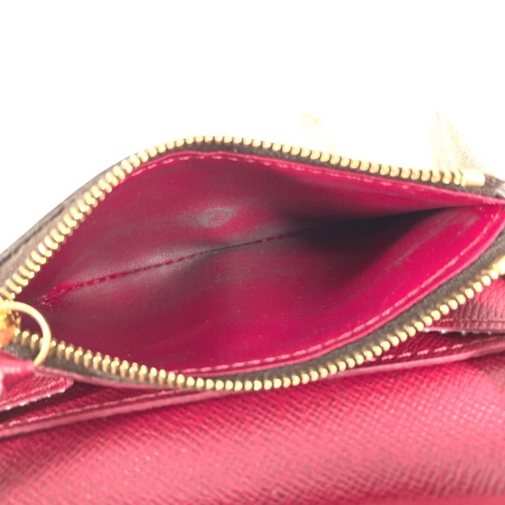 Louis Vuitton LOUIS VUITTON M41939 Monogram Portemonnaie Rosalie Compact Wallet, Flap, Bi-fold Canvas, Men's/Women's, Fuchsia Brown Size ONE SIZE - 14 Thumbnail