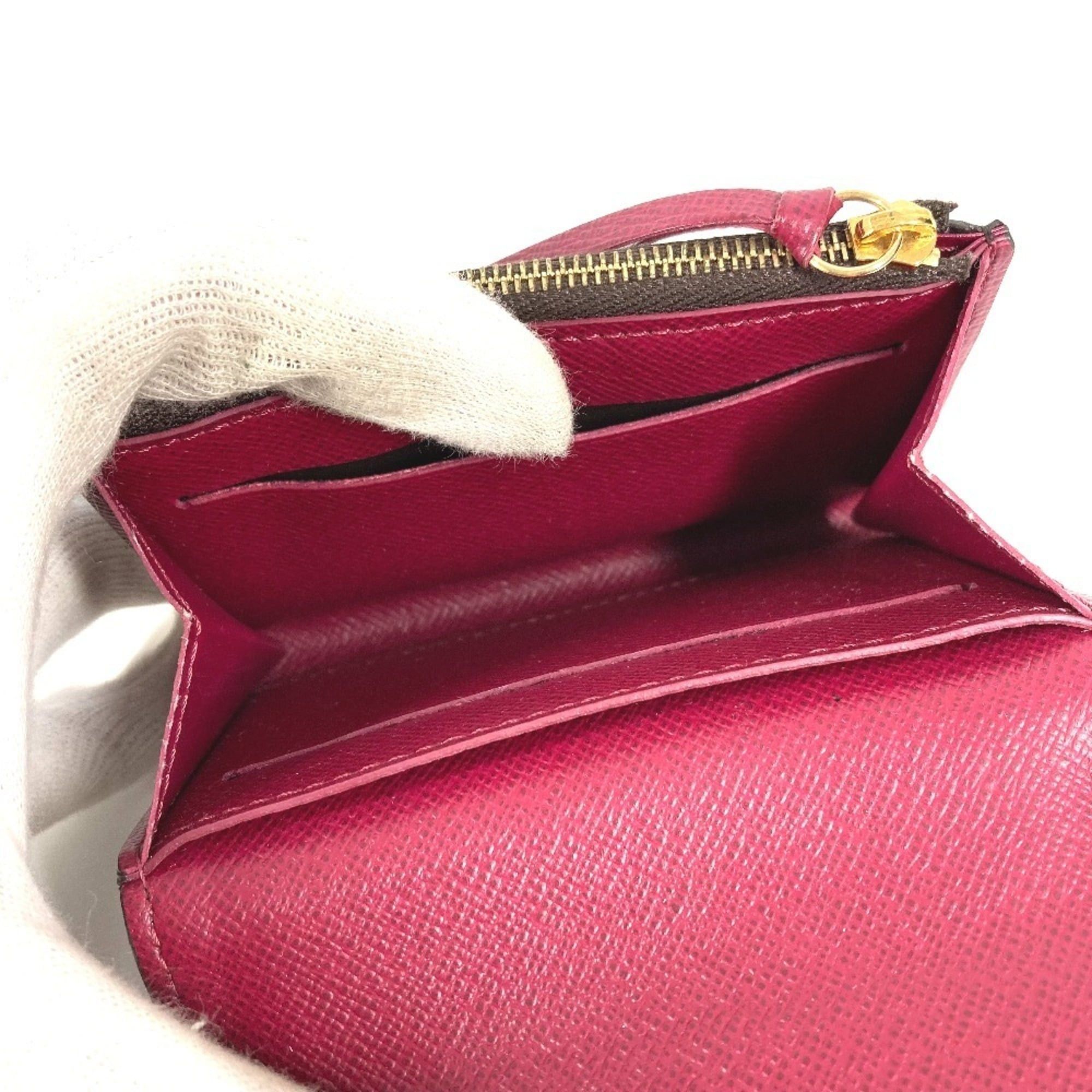 Louis Vuitton LOUIS VUITTON M41939 Monogram Portemonnaie Rosalie Compact Wallet, Flap, Bi-fold Canvas, Men's/Women's, Fuchsia Brown Size ONE SIZE - 13 Thumbnail