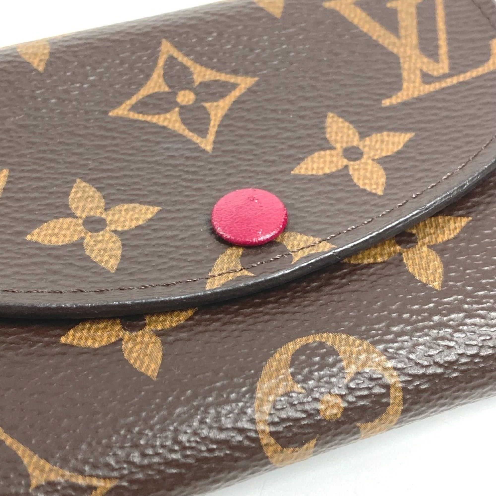 Louis Vuitton LOUIS VUITTON M41939 Monogram Portemonnaie Rosalie Compact Wallet, Flap, Bi-fold Canvas, Men's/Women's, Fuchsia Brown Size ONE SIZE - 8 Thumbnail