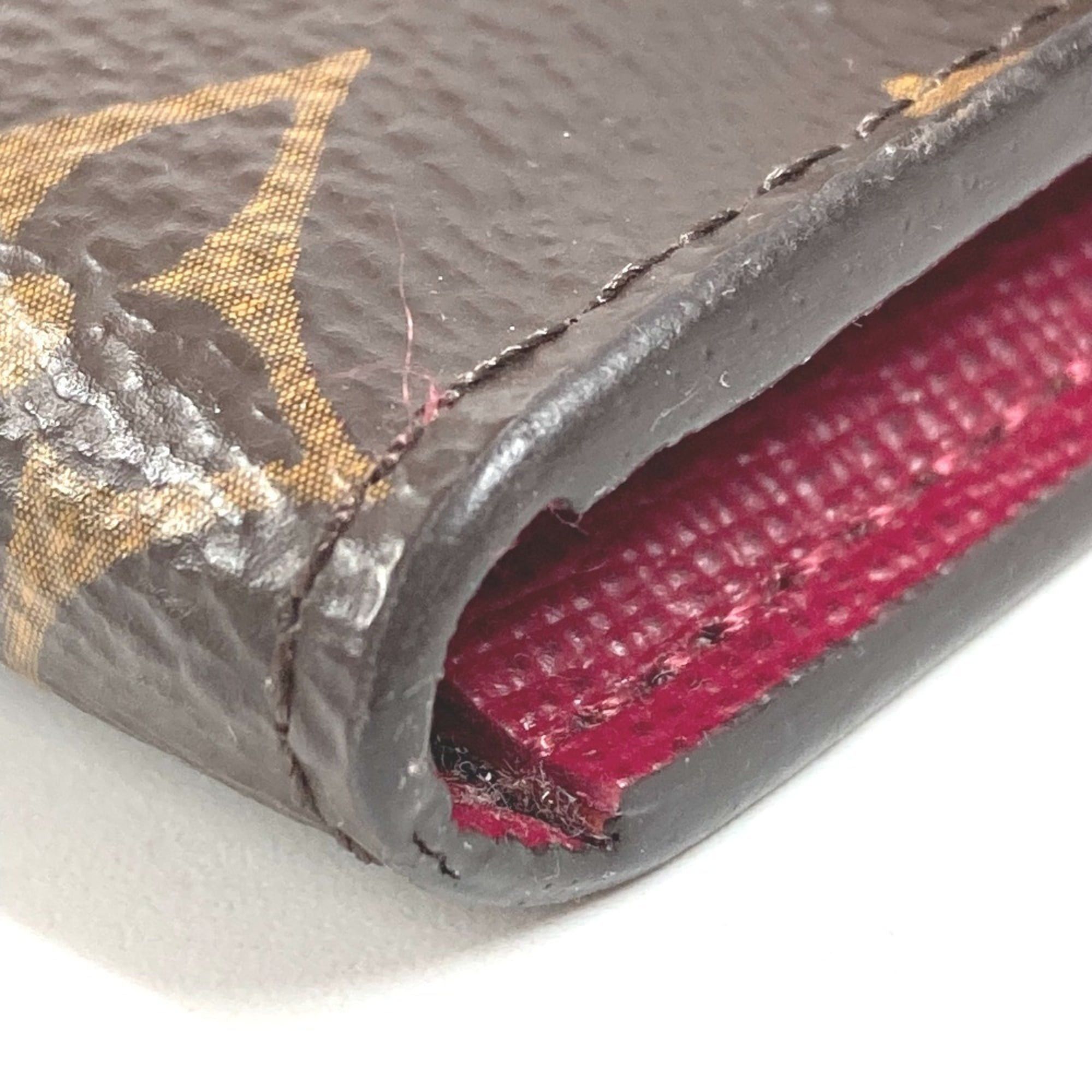 Louis Vuitton LOUIS VUITTON M41939 Monogram Portemonnaie Rosalie Compact Wallet, Flap, Bi-fold Canvas, Men's/Women's, Fuchsia Brown Size ONE SIZE - 6 Thumbnail