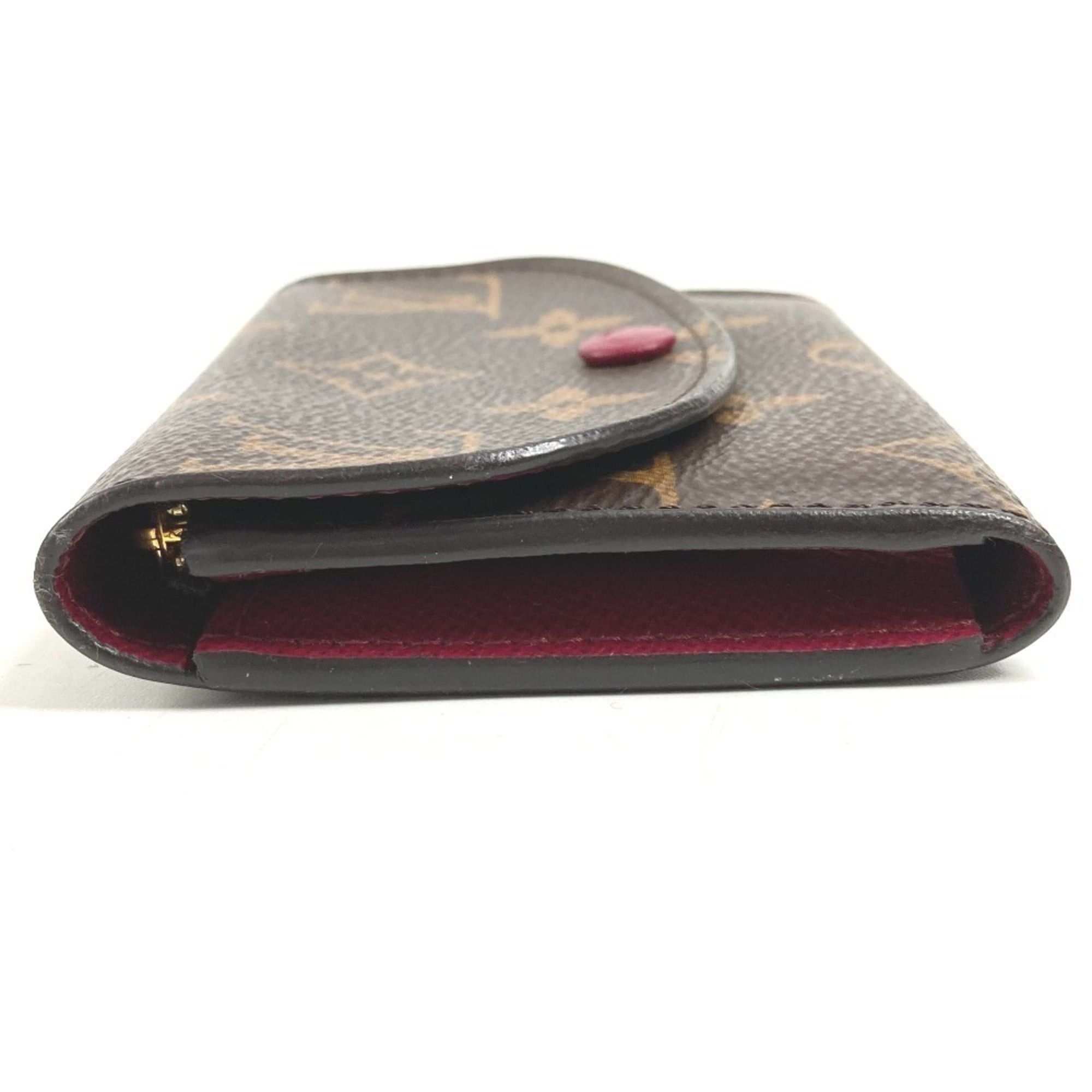 Louis Vuitton LOUIS VUITTON M41939 Monogram Portemonnaie Rosalie Compact Wallet, Flap, Bi-fold Canvas, Men's/Women's, Fuchsia Brown Size ONE SIZE - 4 Thumbnail