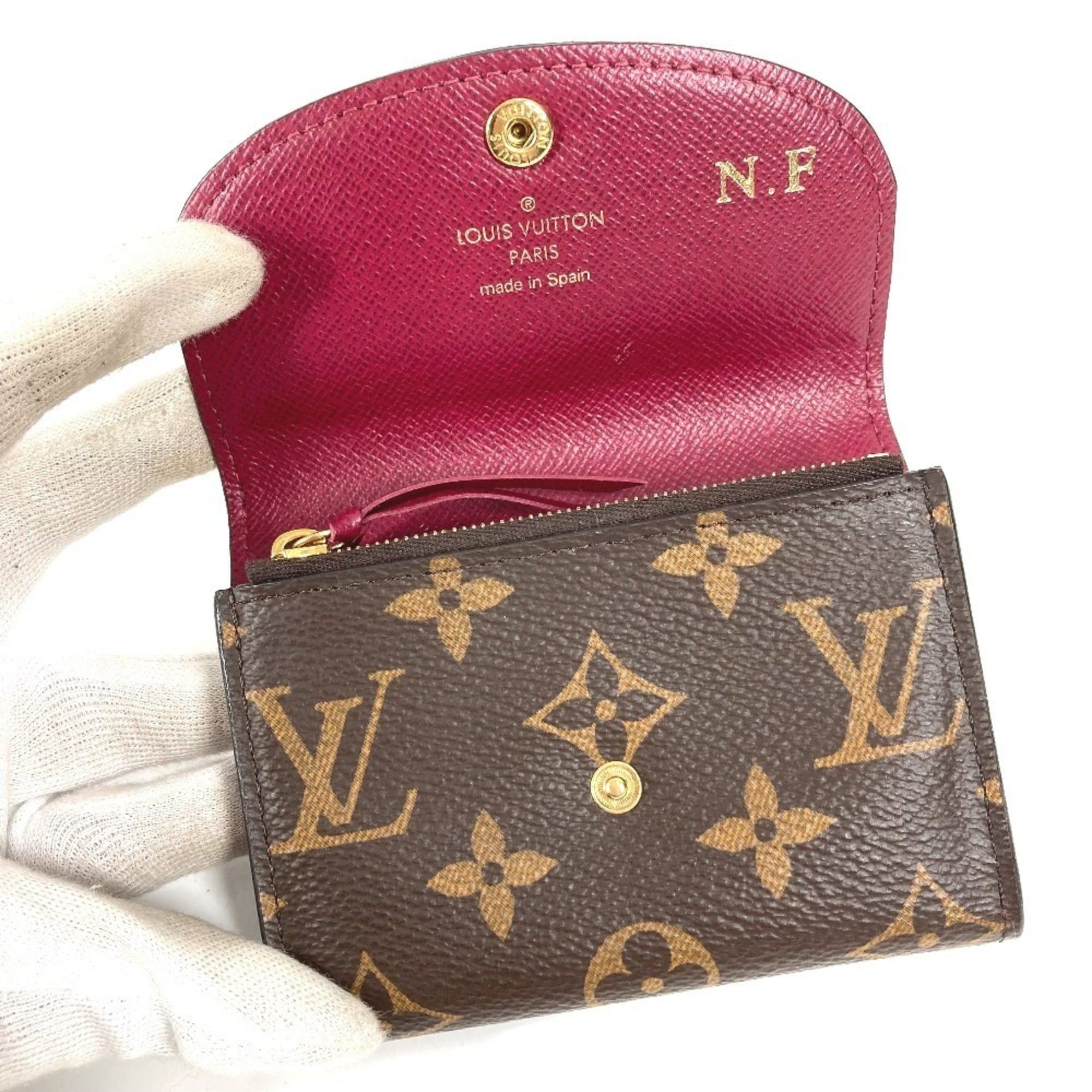 Louis Vuitton LOUIS VUITTON M41939 Monogram Portemonnaie Rosalie Compact Wallet, Flap, Bi-fold Canvas, Men's/Women's, Fuchsia Brown Size ONE SIZE - 12 Thumbnail
