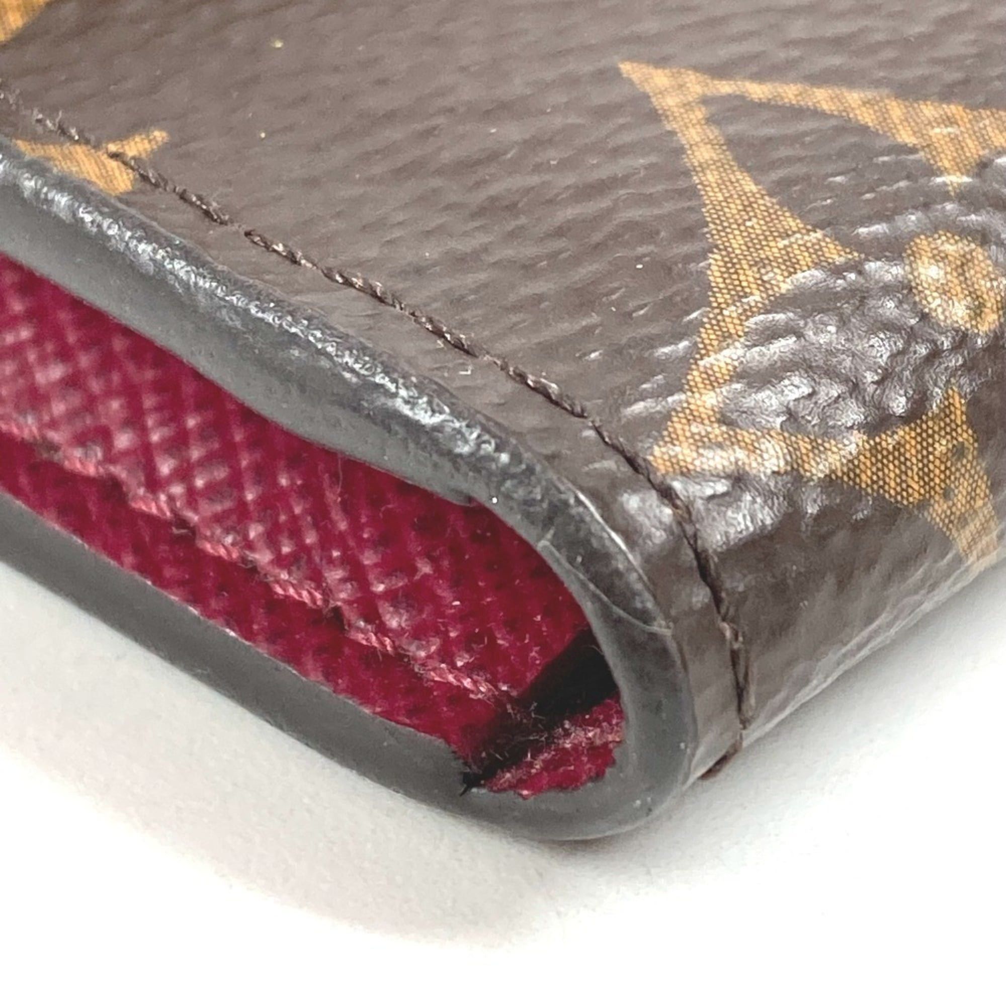 Louis Vuitton LOUIS VUITTON M41939 Monogram Portemonnaie Rosalie Compact Wallet, Flap, Bi-fold Canvas, Men's/Women's, Fuchsia Brown Size ONE SIZE - 7 Thumbnail