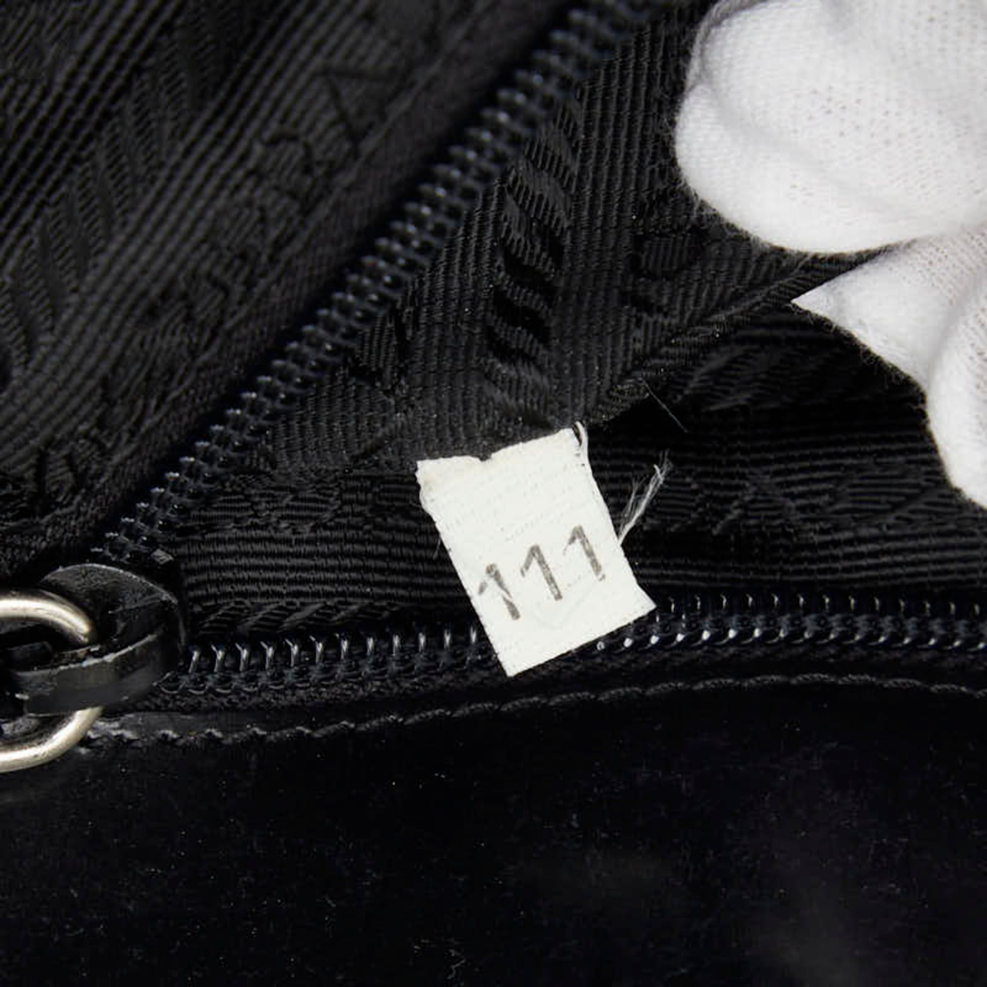 Prada Prada Triangle Logo Plate Tote Bag, White & Black Canvas, Women's PRADA Size ONE SIZE - 12 Thumbnail