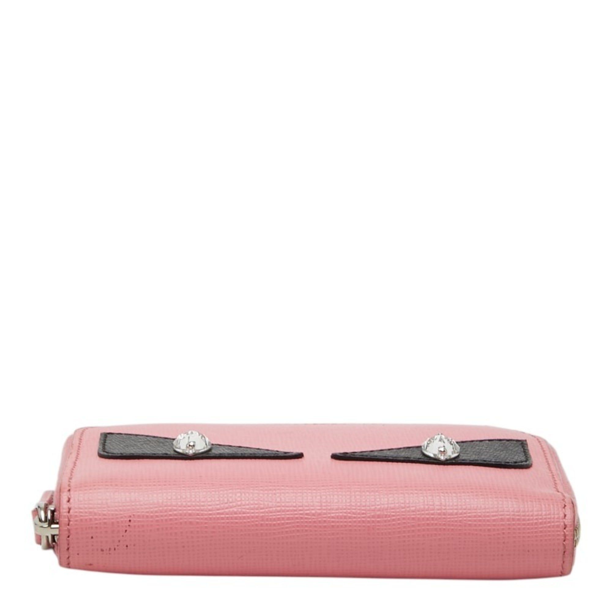 Fendi Fendi Monster Wallet/Coin Purse, 8M0313, Pink/Black Leather, Women's FENDI Size ONE SIZE - 3 Thumbnail