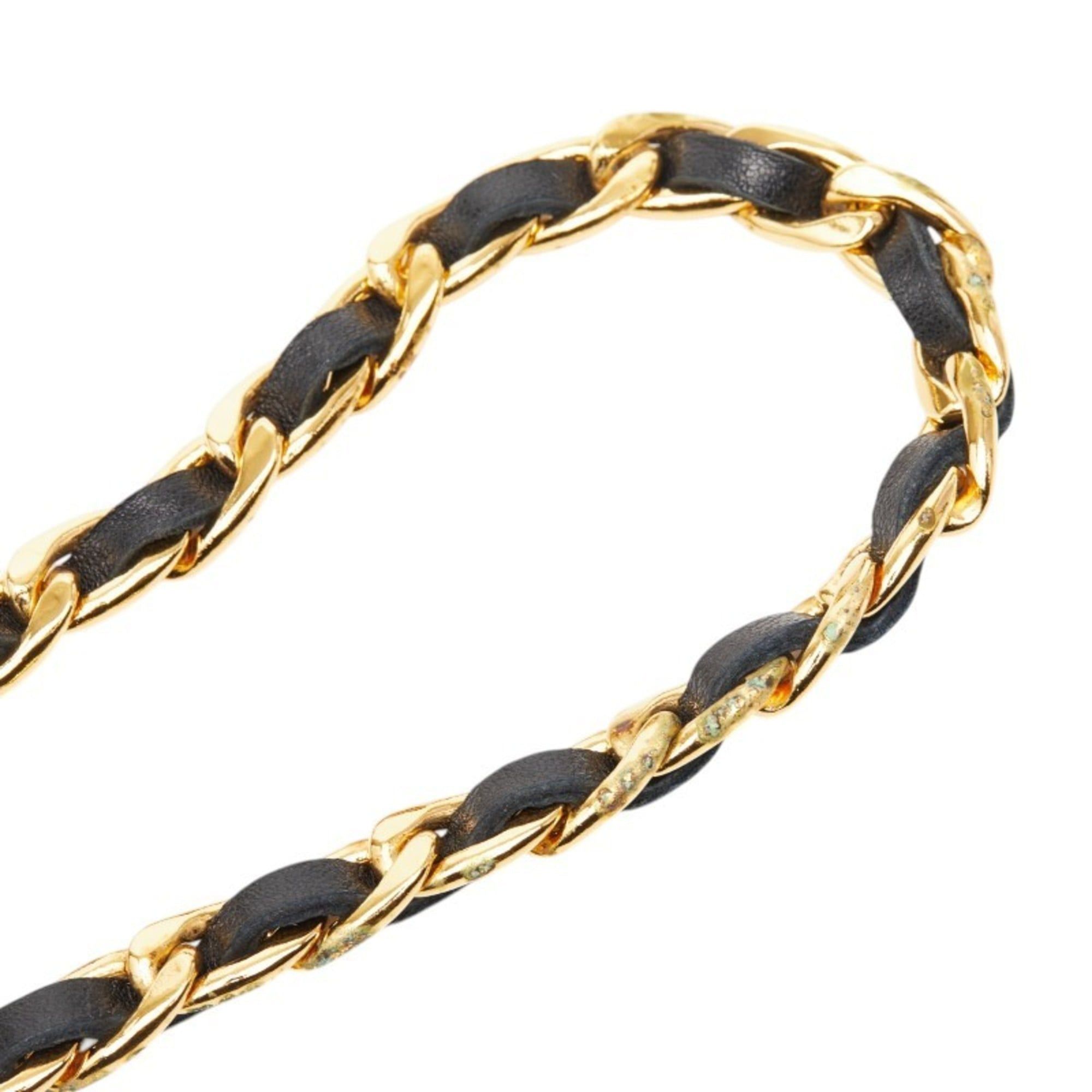 Chanel Chanel Vintage Chain Belt, Gold and Black Plated Leather, Women's. Size ONE SIZE - 4 Thumbnail