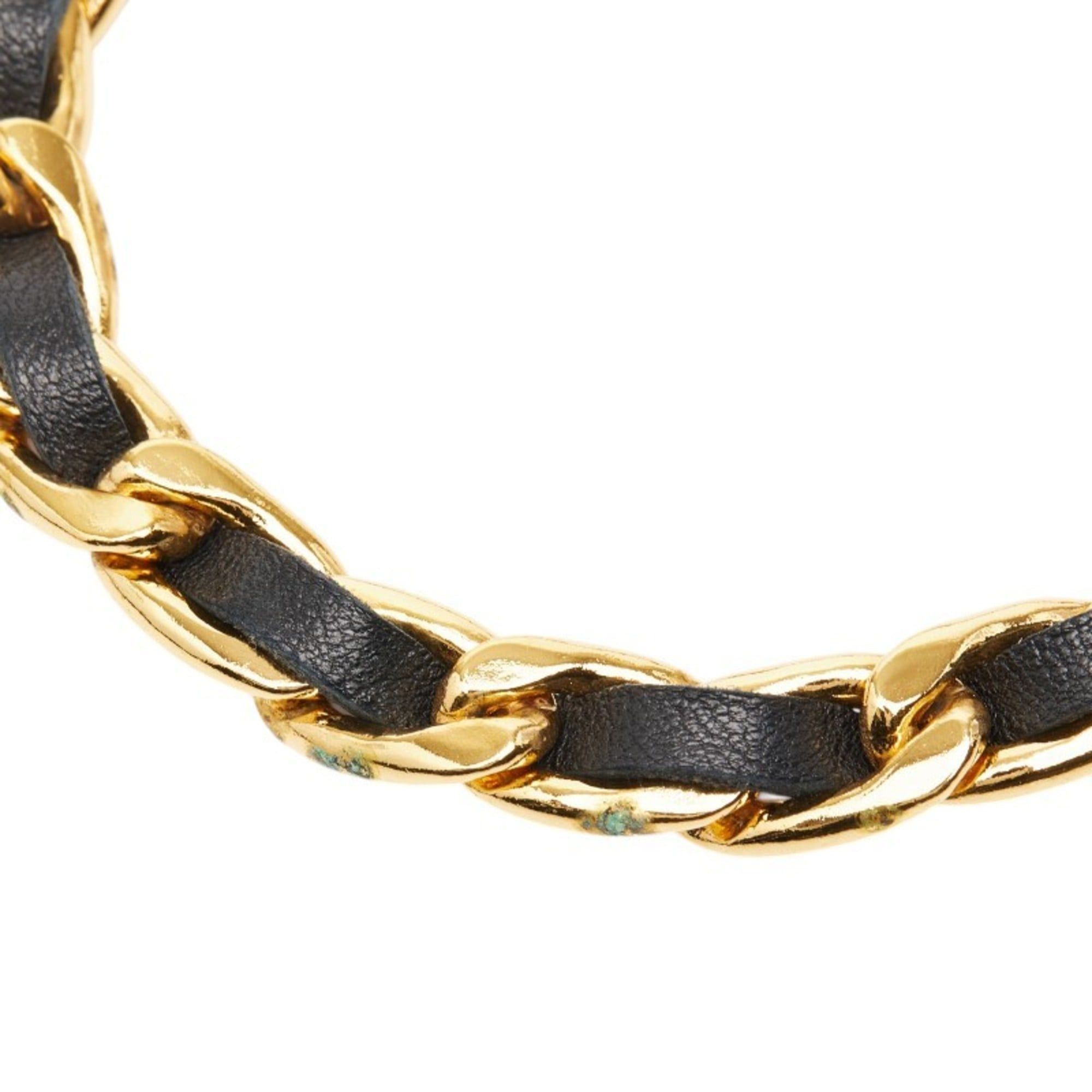 Chanel Chanel Vintage Chain Belt, Gold and Black Plated Leather, Women's. Size ONE SIZE - 5 Thumbnail