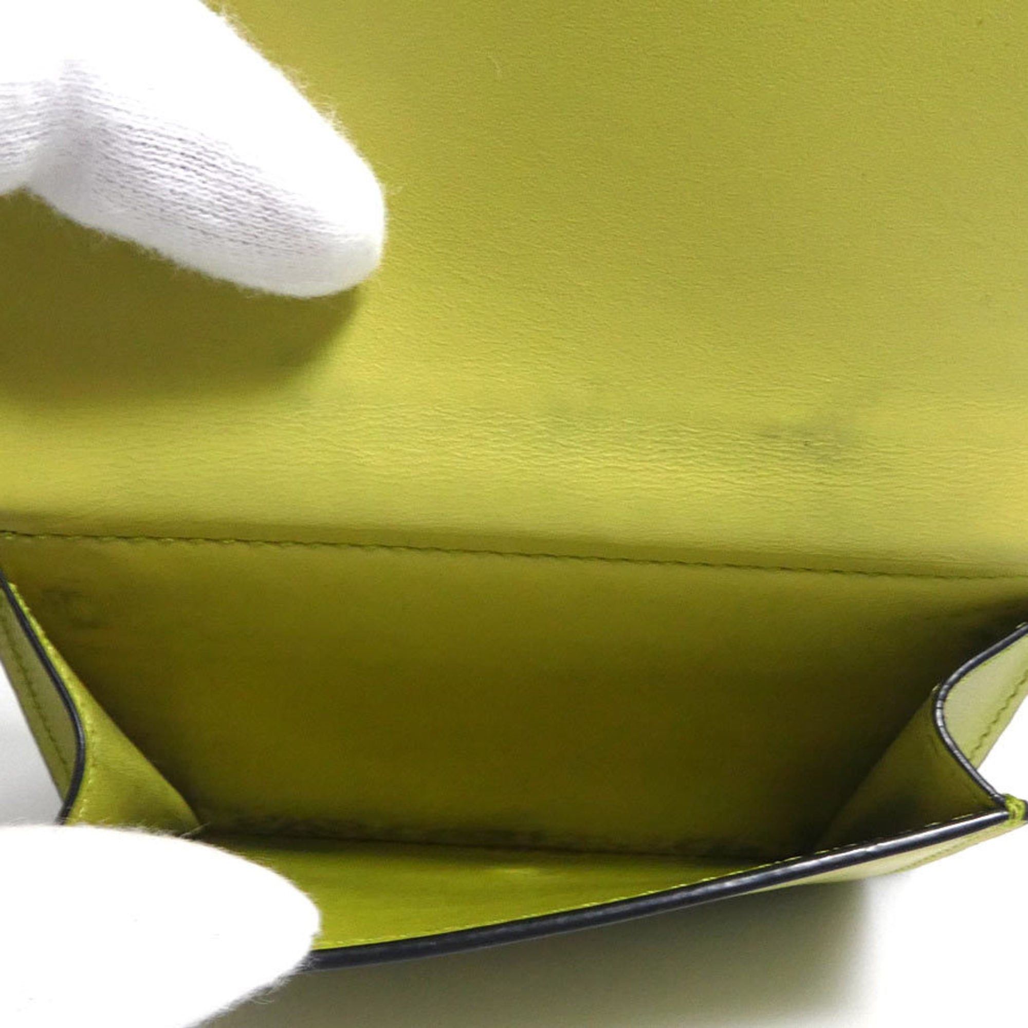 Loewe Loewe Tri-fold Wallet Leather Yellow Green Women's Free Shipping 56616a Size ONE SIZE - 7 Thumbnail