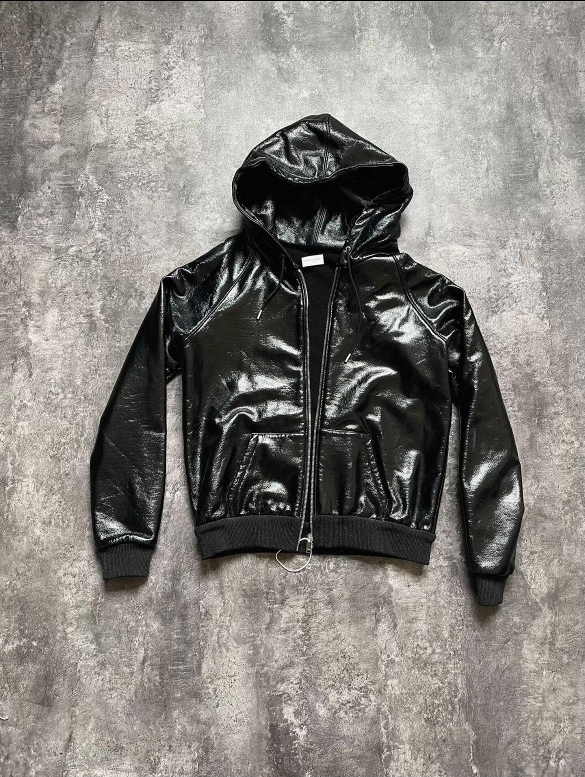 Saint Laurent Paris Saint Laurent Shiny Leather Hooded Jacket Size US M / EU 48-50 / 2 - 4 Thumbnail