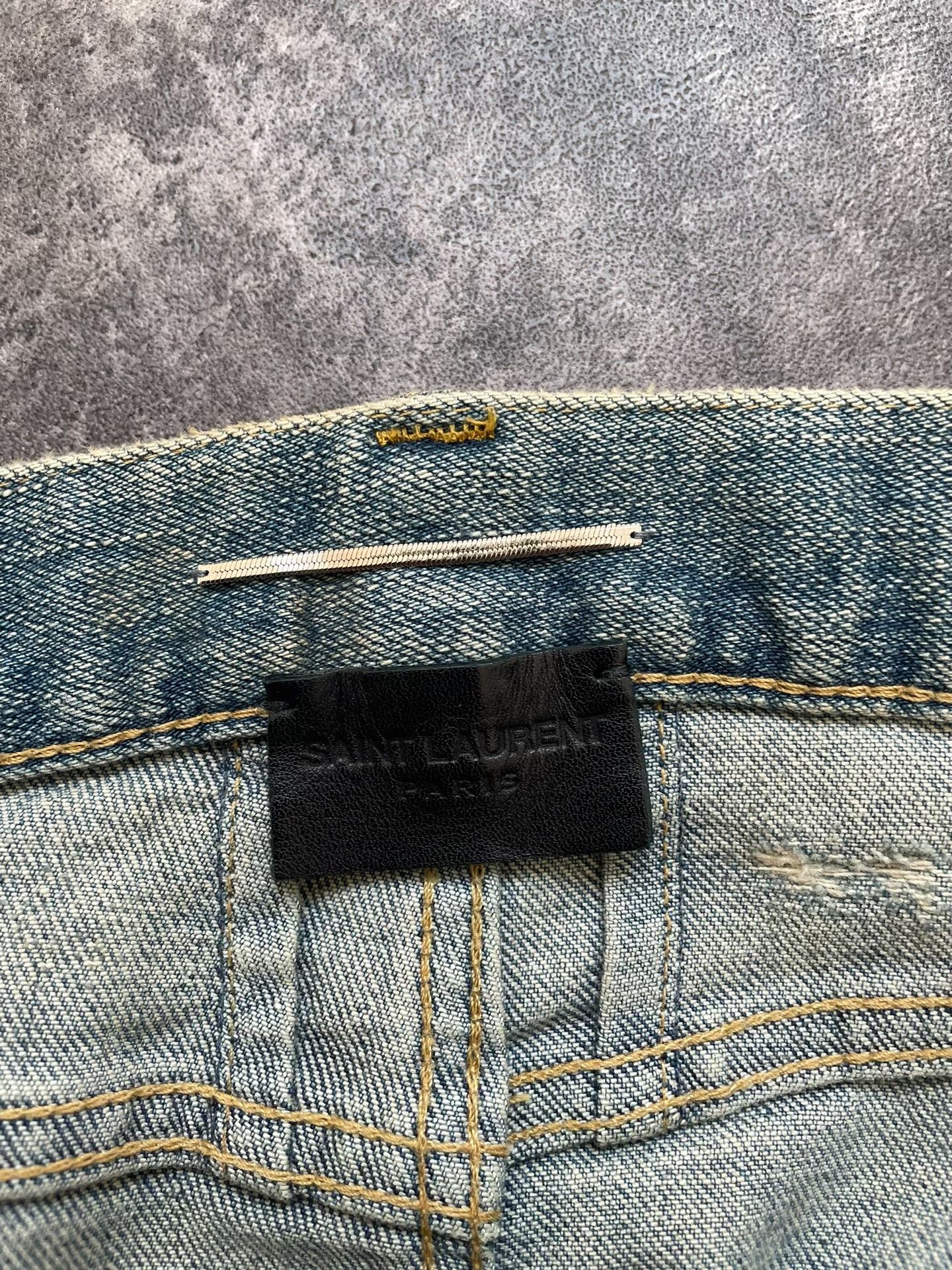 Saint Laurent Paris Saint Laurent Distressed Light Blue Jeans Size US 29 - 5 Thumbnail