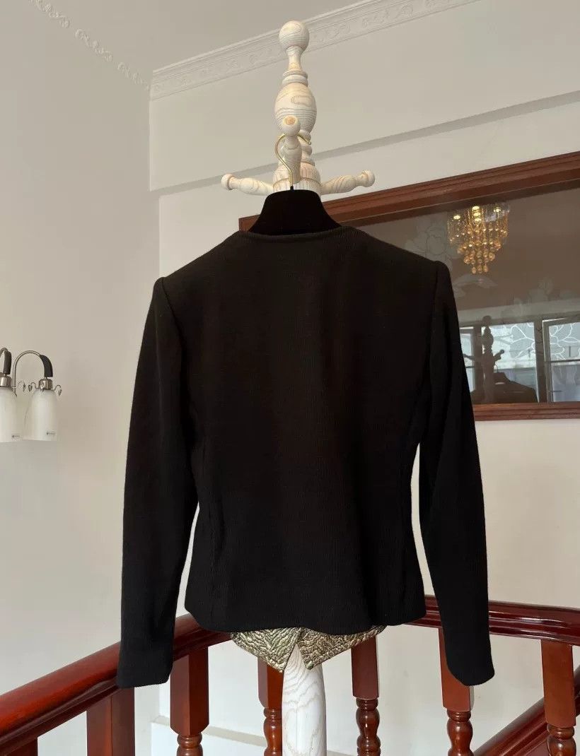 Saint Laurent Paris Yves Saint Laurent Gold Jacquard Knit Jacket Size M / US 6-8 / IT 42-44 - 3 Thumbnail