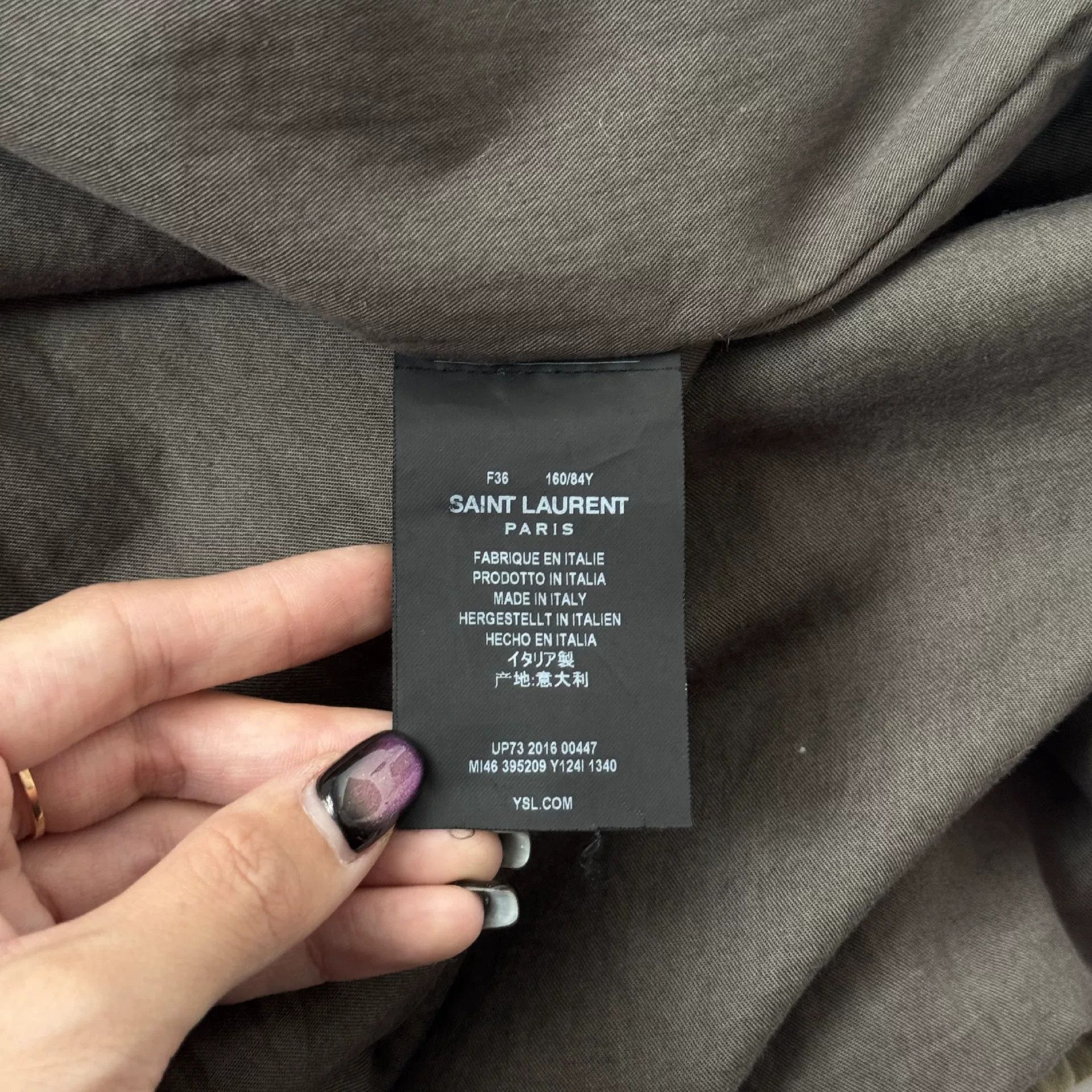 Saint Laurent Paris Saint Laurent Olive Green Hooded Coat Size XS / US 0-2 / IT 36-38 - 5 Thumbnail
