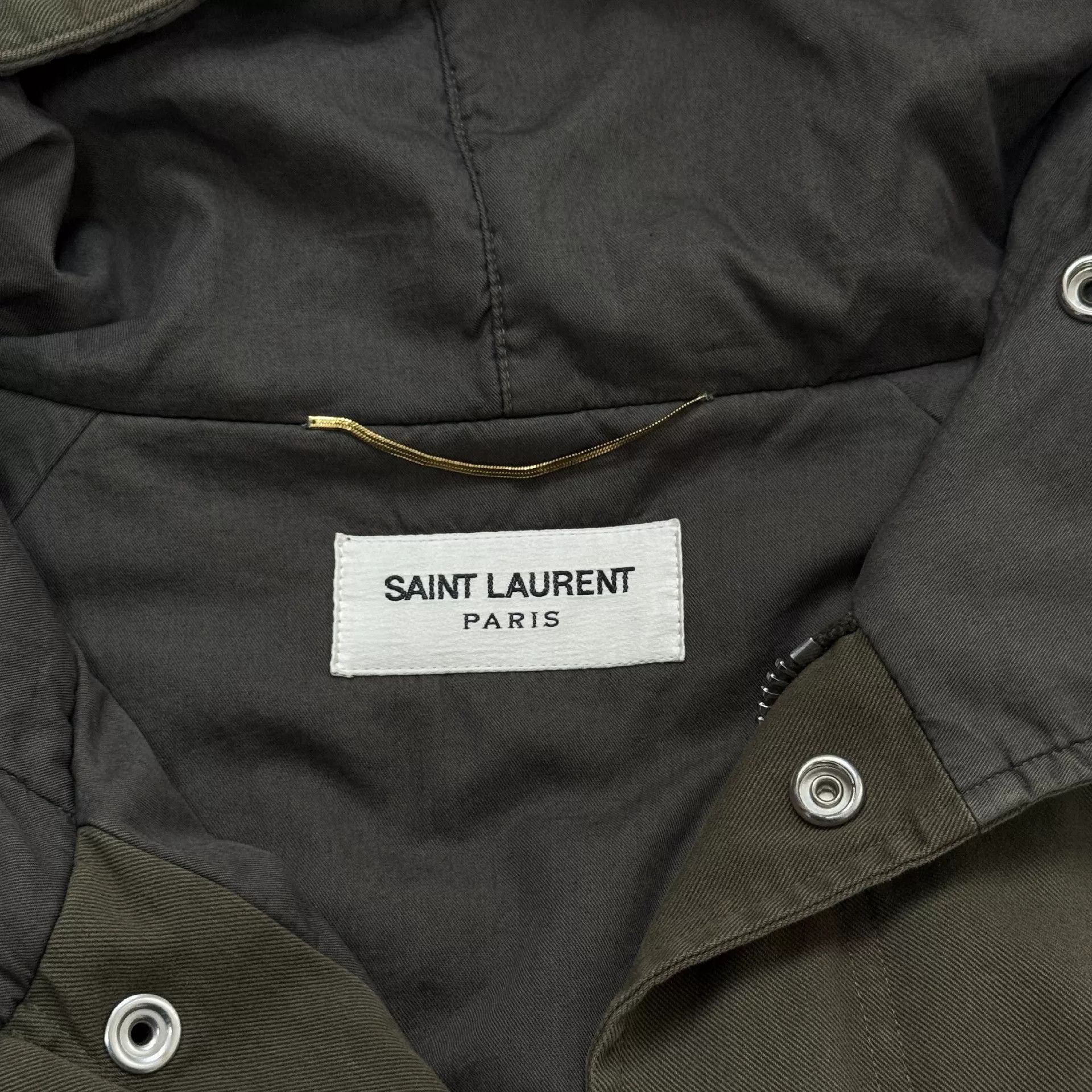 Saint Laurent Paris Saint Laurent Olive Green Hooded Coat Size XS / US 0-2 / IT 36-38 - 3 Thumbnail