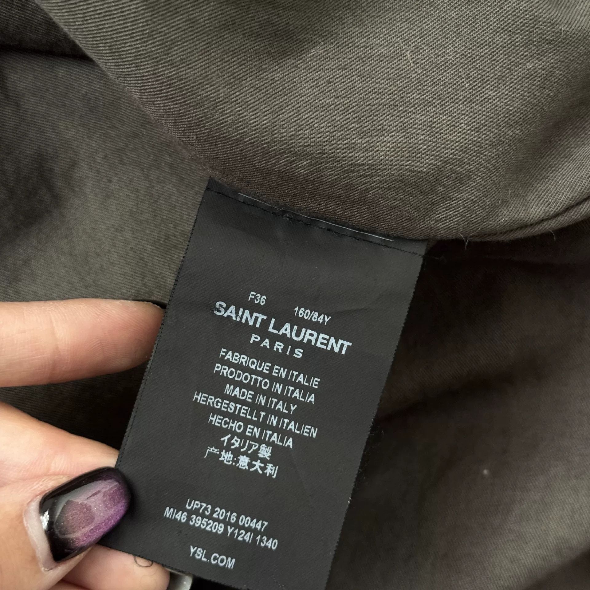Saint Laurent Paris Saint Laurent Olive Green Hooded Coat Size XS / US 0-2 / IT 36-38 - 4 Thumbnail