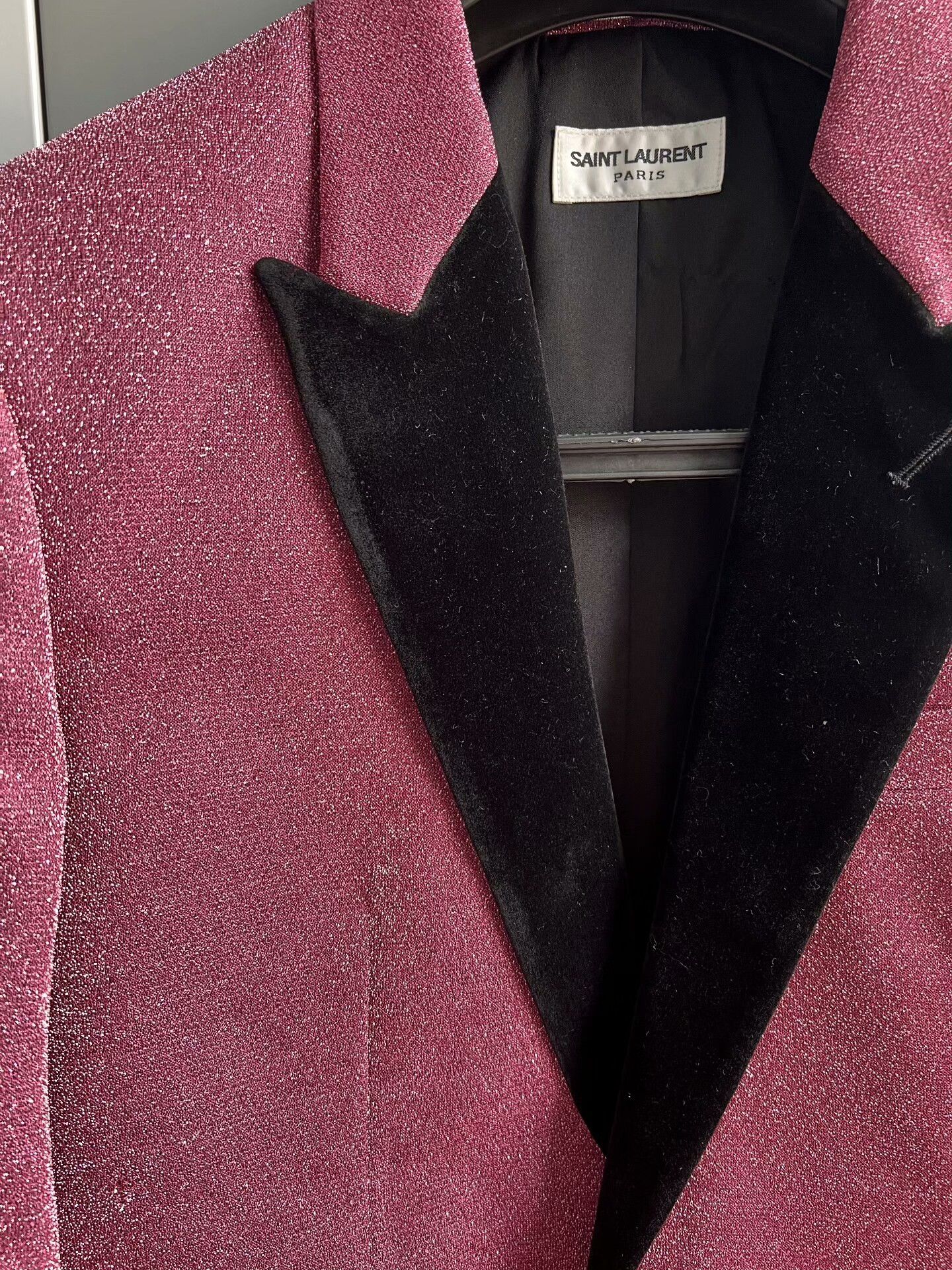 Saint Laurent Paris Saint Laurent Pink Glitter Blazer Size US S / EU 44-46 / 1 - 2 Thumbnail