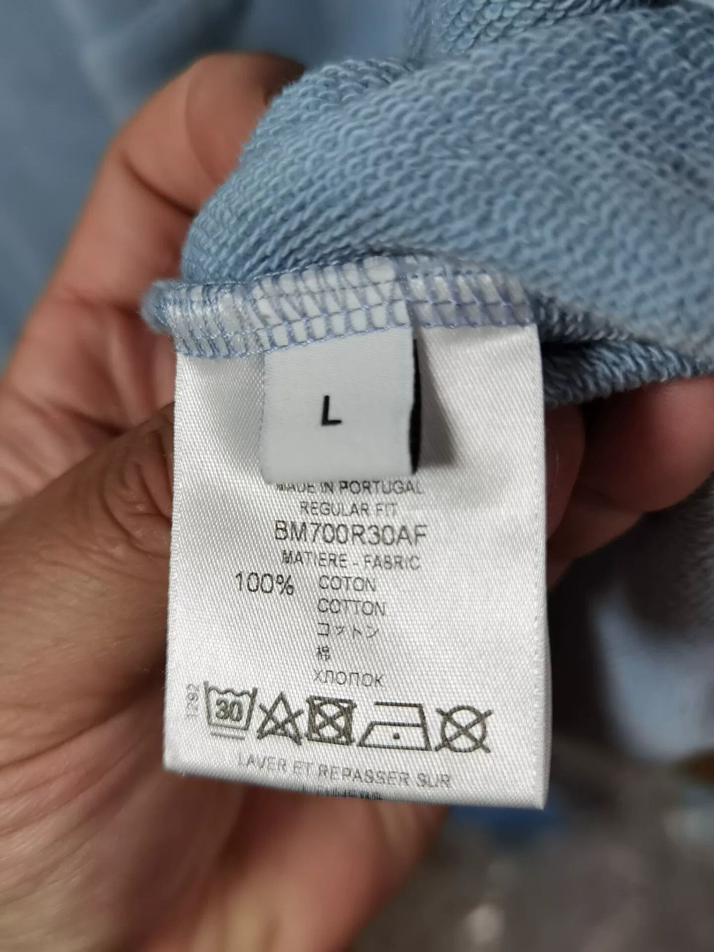 Saint Laurent Paris Givenchy Light Blue Print Hoodie Size US L / EU 52-54 / 3 - 7 Thumbnail