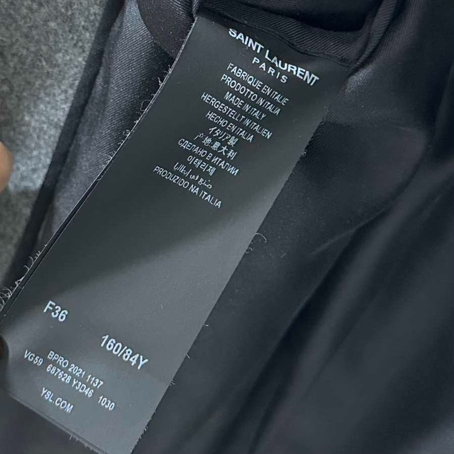Saint Laurent Paris Saint Laurent Gray Double-Breasted Blazer Size US M / EU 48-50 / 2 - 5 Thumbnail