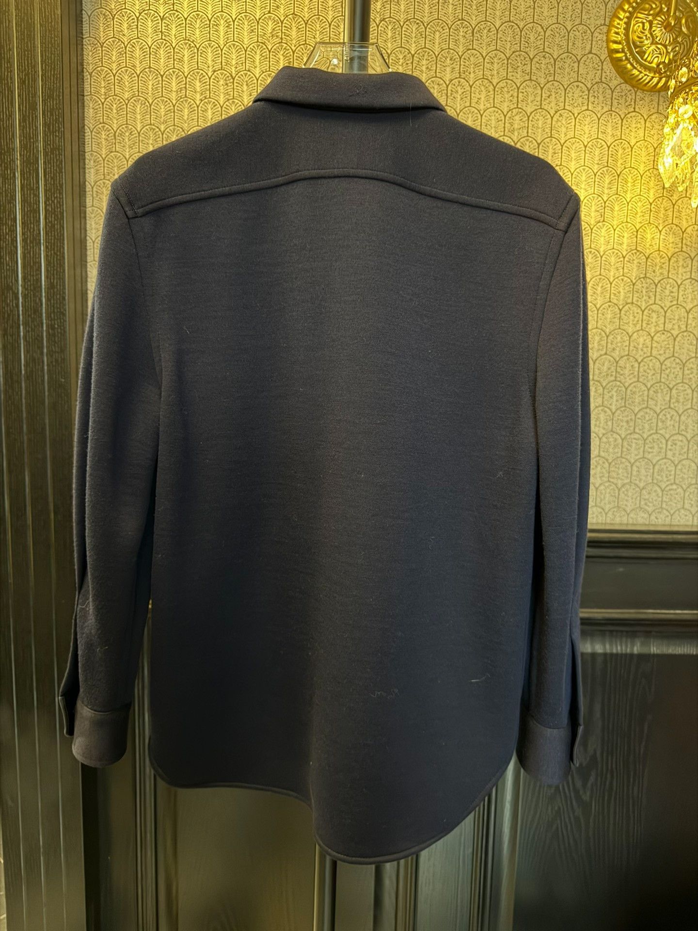 Saint Laurent Paris Saint Laurent Dark Blue Logo Shirt Jacket Size XXS / US 00 / IT 34 - 2 Thumbnail