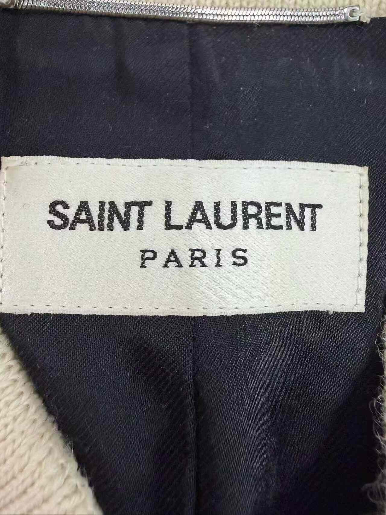 Saint Laurent Paris SAINT LAURENT Cream Baseball Jacket Size US S / EU 44-46 / 1 - 3 Thumbnail