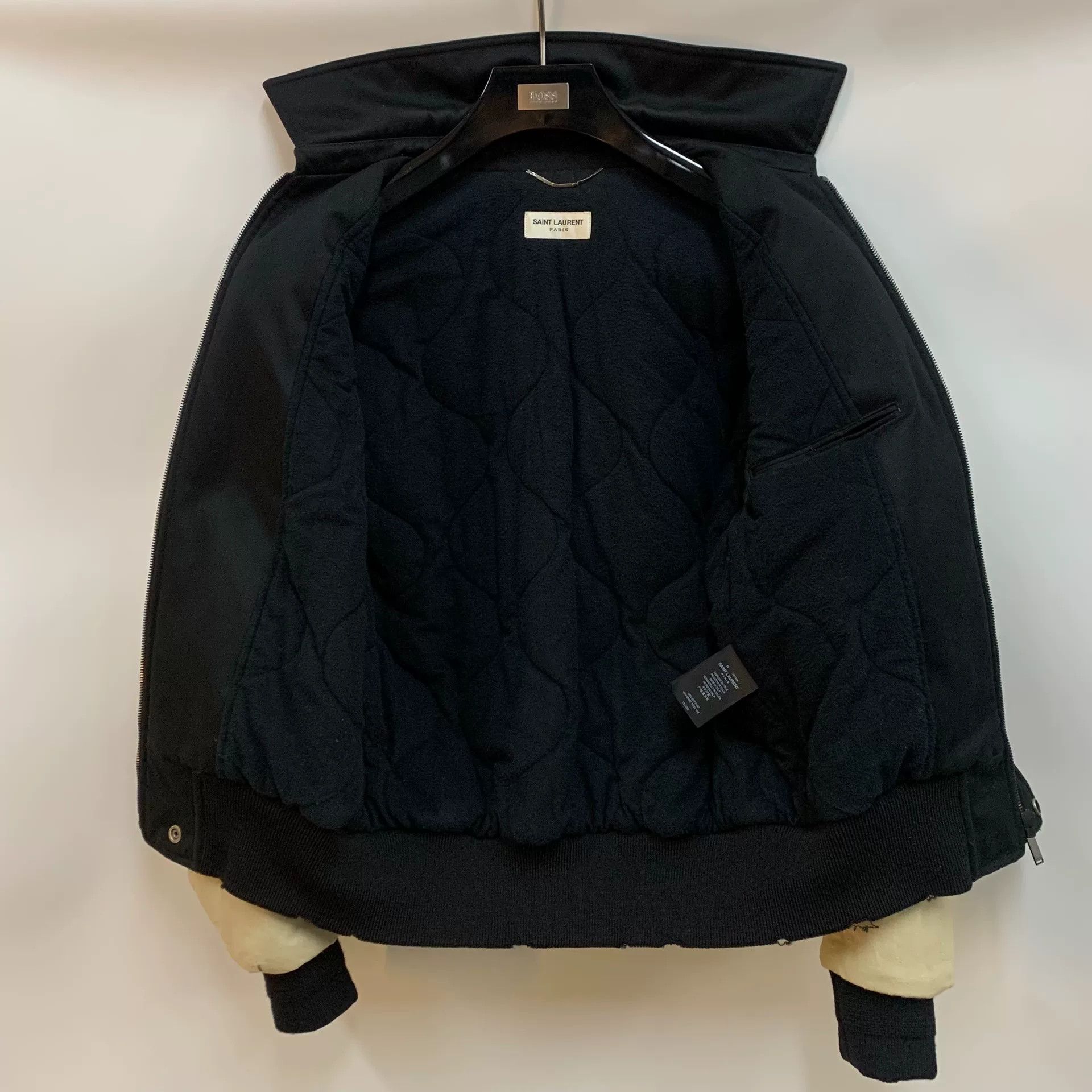 Saint Laurent Paris Saint Laurent Black Beige Rose Embroidery Jacket Size US M / EU 48-50 / 2 - 3 Thumbnail