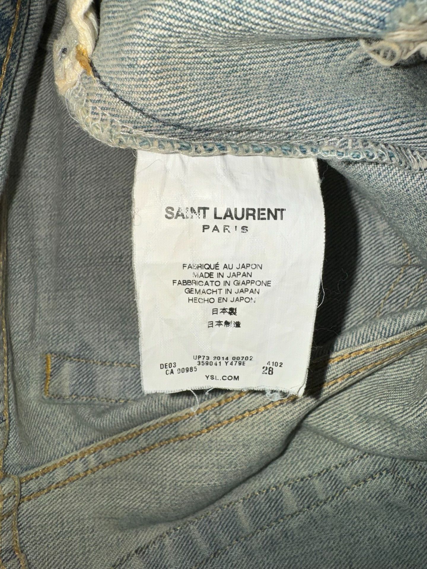 Saint Laurent Paris Saint Laurent Light Blue Distressed Jeans Size US 28 / EU 44 - 7 Thumbnail