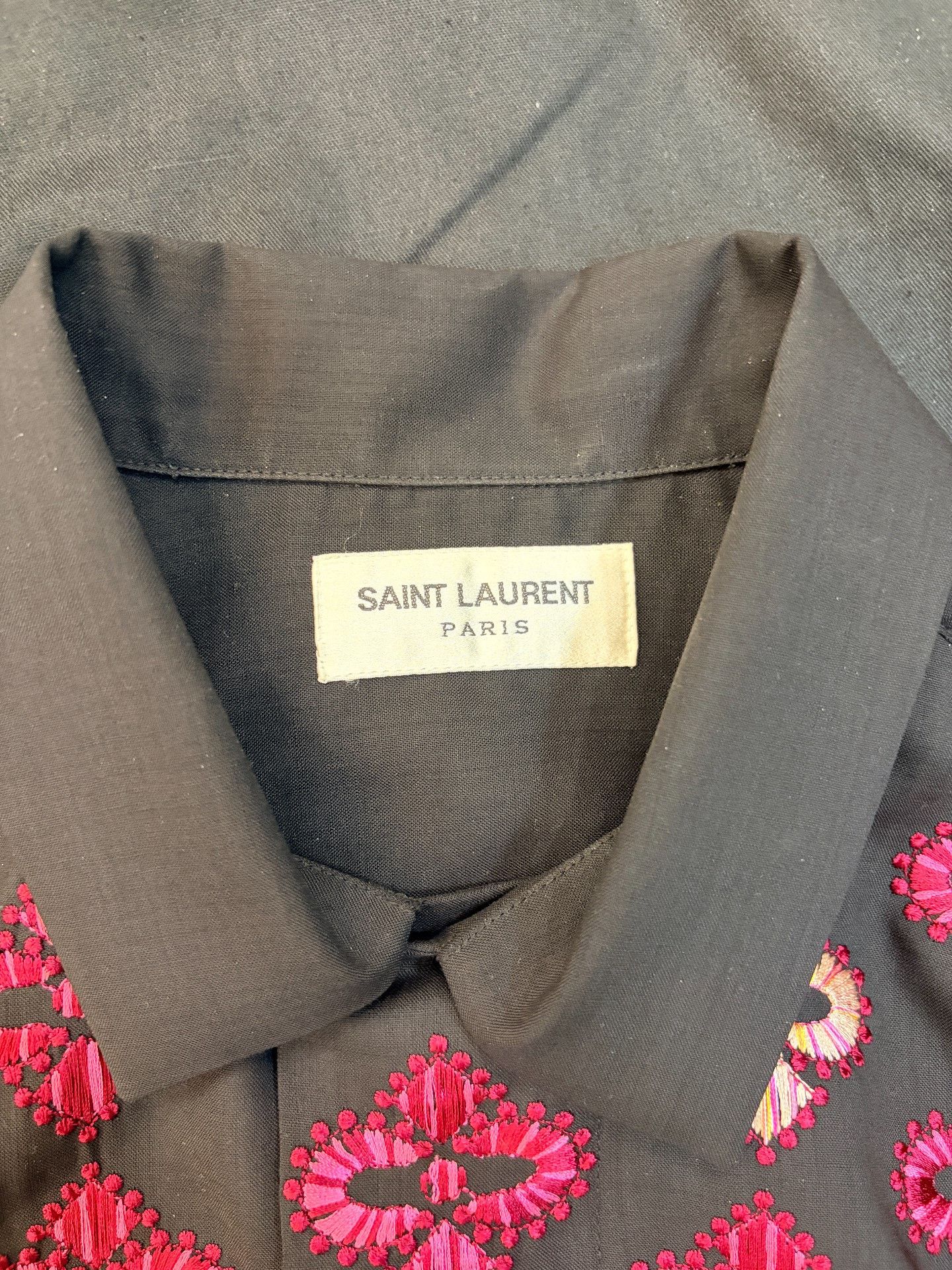 Saint Laurent Paris Saint Laurent Wool Floral Embroidery Shirt Size US M / EU 48-50 / 2 - 3 Thumbnail