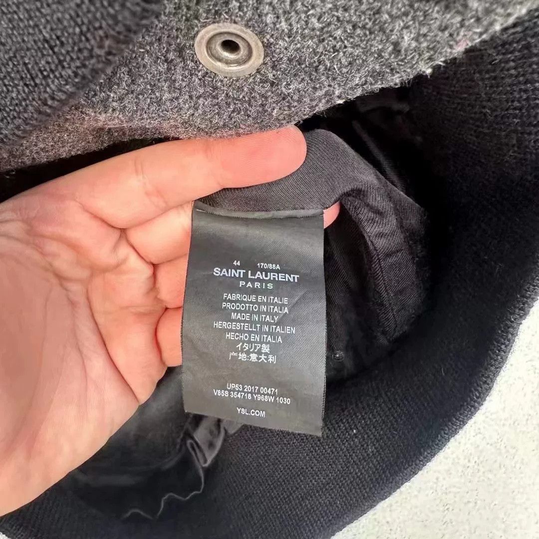 Saint Laurent Paris Saint Laurent Gray Varsity Jacket Size US S / EU 44-46 / 1 - 4 Thumbnail