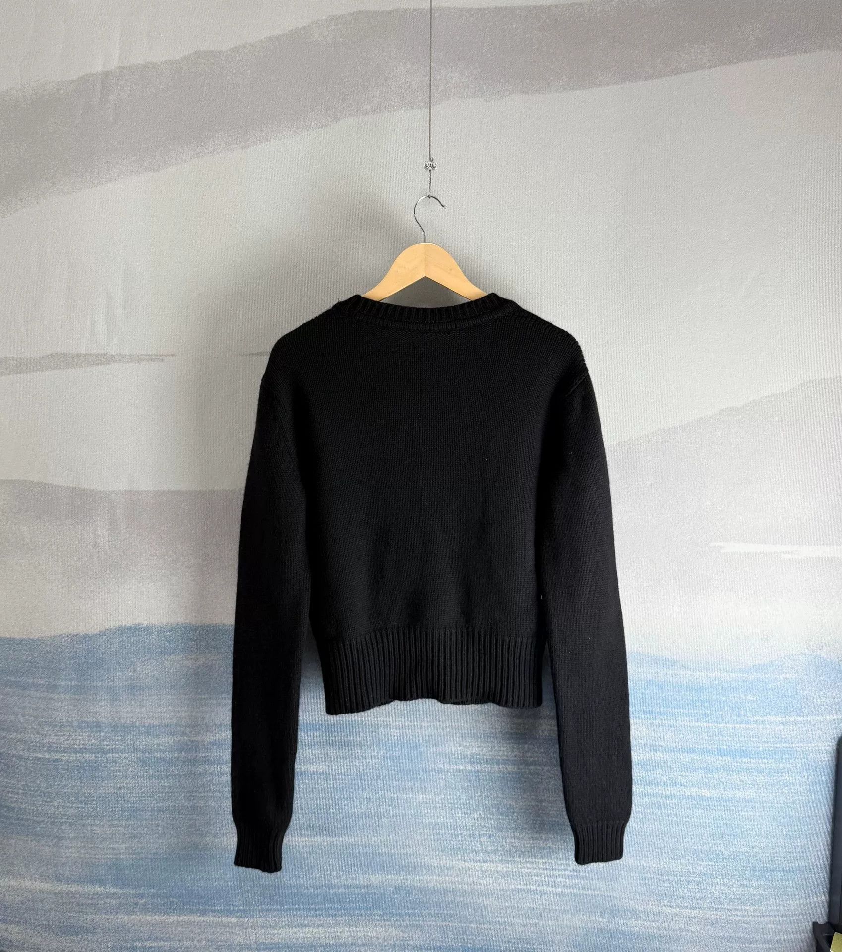 Saint Laurent Paris Saint Laurent Black Sequin Logo Cardigan Size XS / US 0-2 / IT 36-38 - 3 Thumbnail
