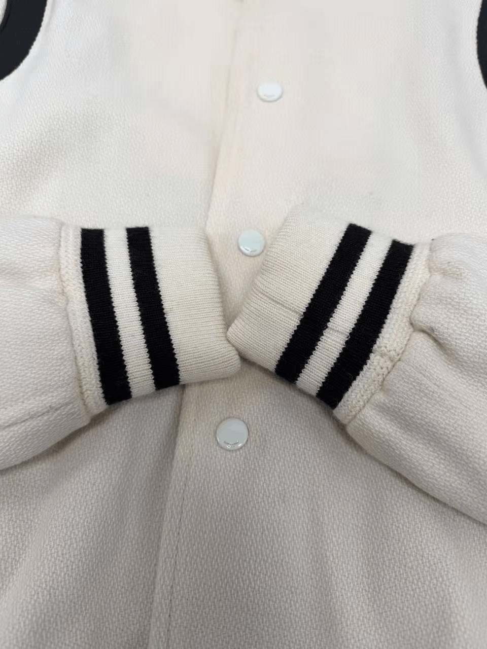 Saint Laurent Paris SAINT LAURENT Cream Black Varsity Jacket Size US S / EU 44-46 / 1 - 3 Thumbnail