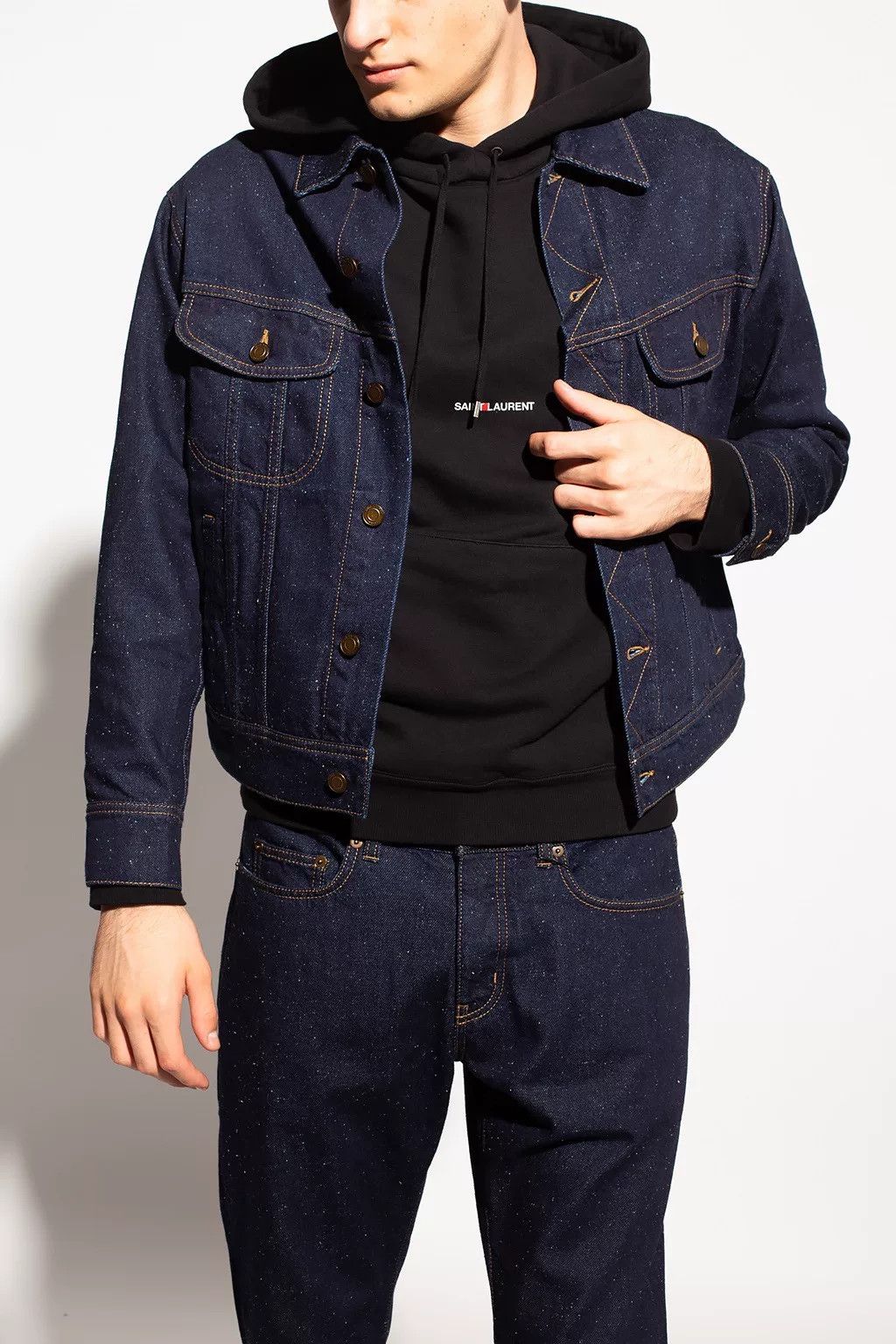 Saint Laurent Paris Saint Laurent Dark Blue Denim Jacket Size US S / EU 44-46 / 1 - 2 Thumbnail