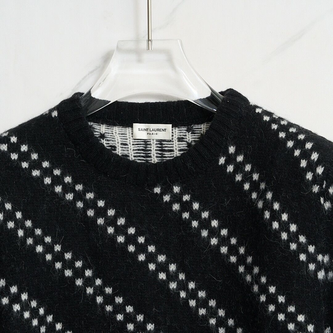 Saint Laurent Paris Saint Laurent Men's Zigzag Pattern Sweater Size US M / EU 48-50 / 2 - 2 Thumbnail