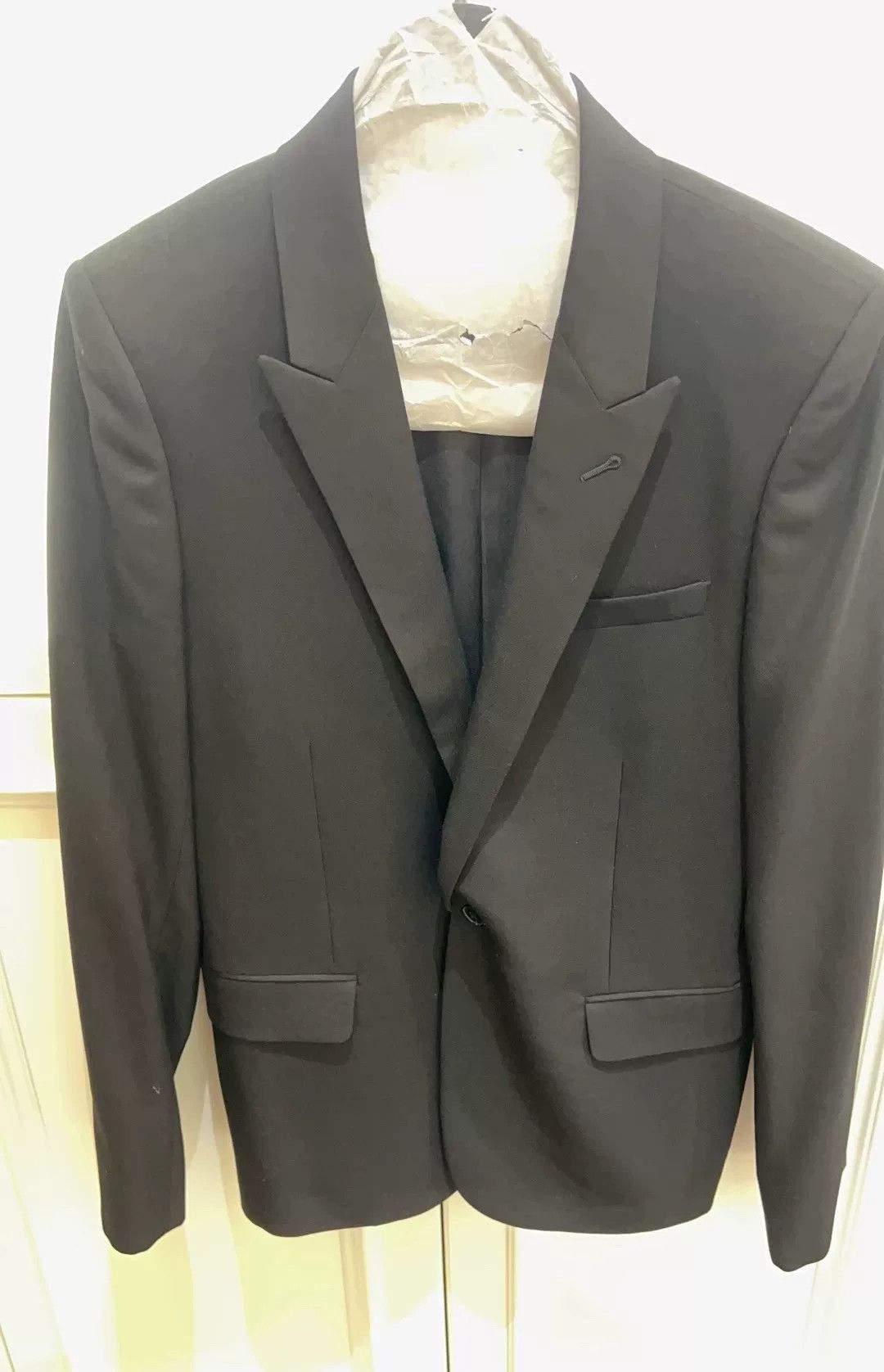 Saint Laurent Paris Saint Laurent Black Smoking Suit Jacket Size US M / EU 48-50 / 2 - 2 Thumbnail