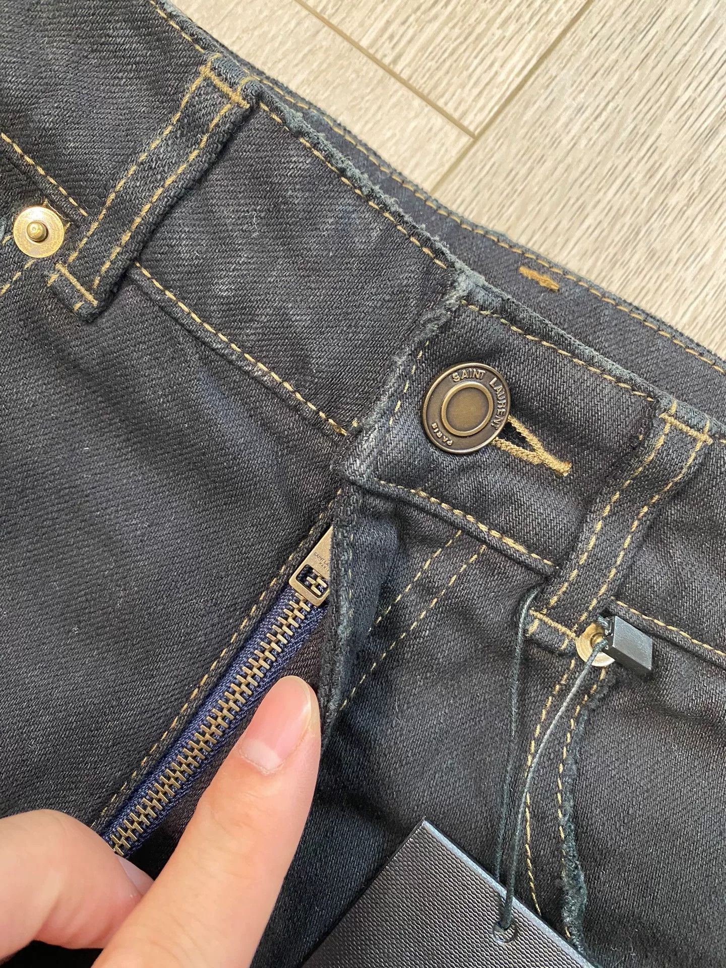 Saint Laurent Paris Saint Laurent Black Distressed Jeans Size 26" / US 2 / IT 38 - 5 Thumbnail