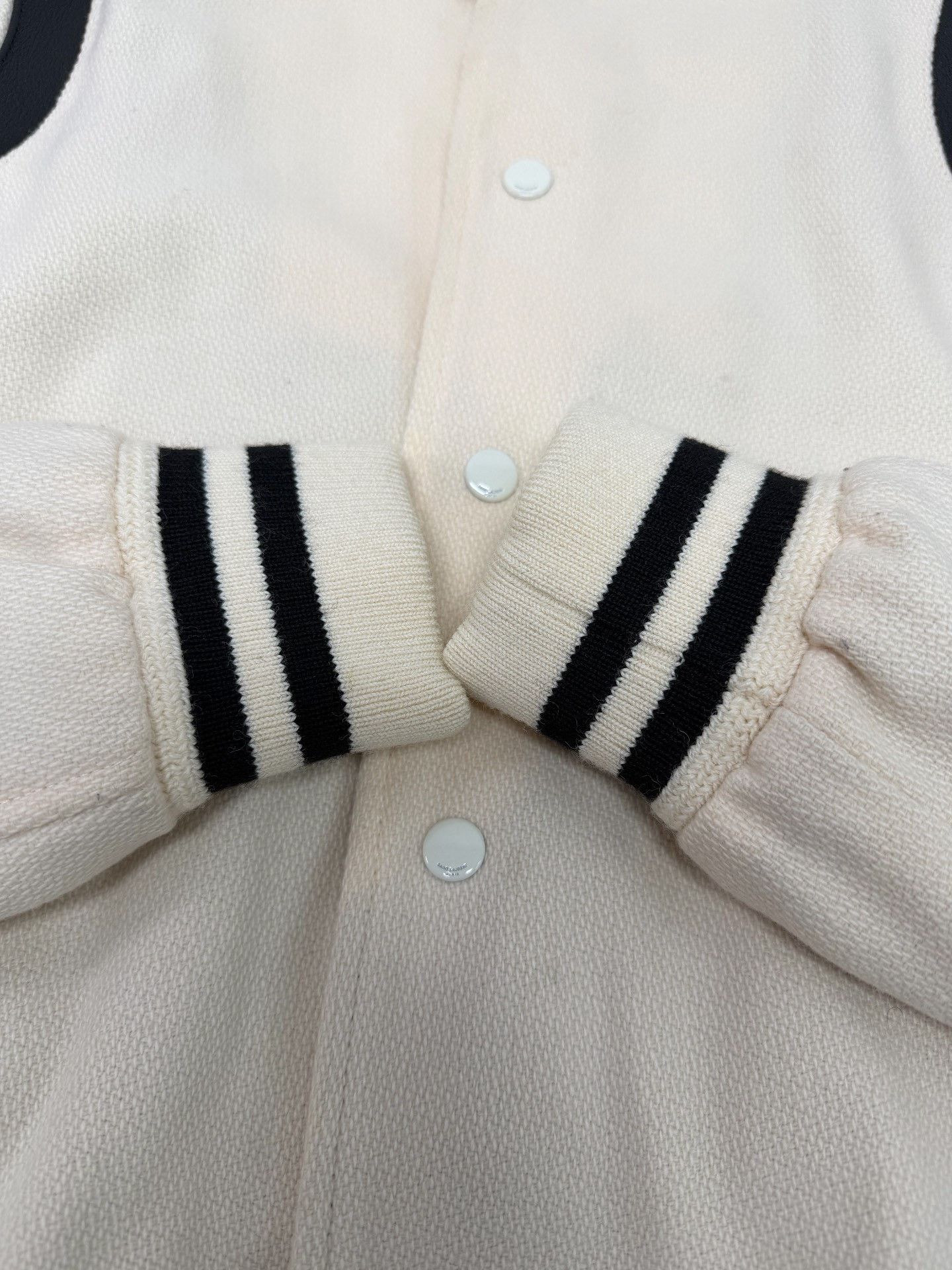 Saint Laurent Paris Saint Laurent Beige Baseball Jacket Size US S / EU 44-46 / 1 - 4 Thumbnail