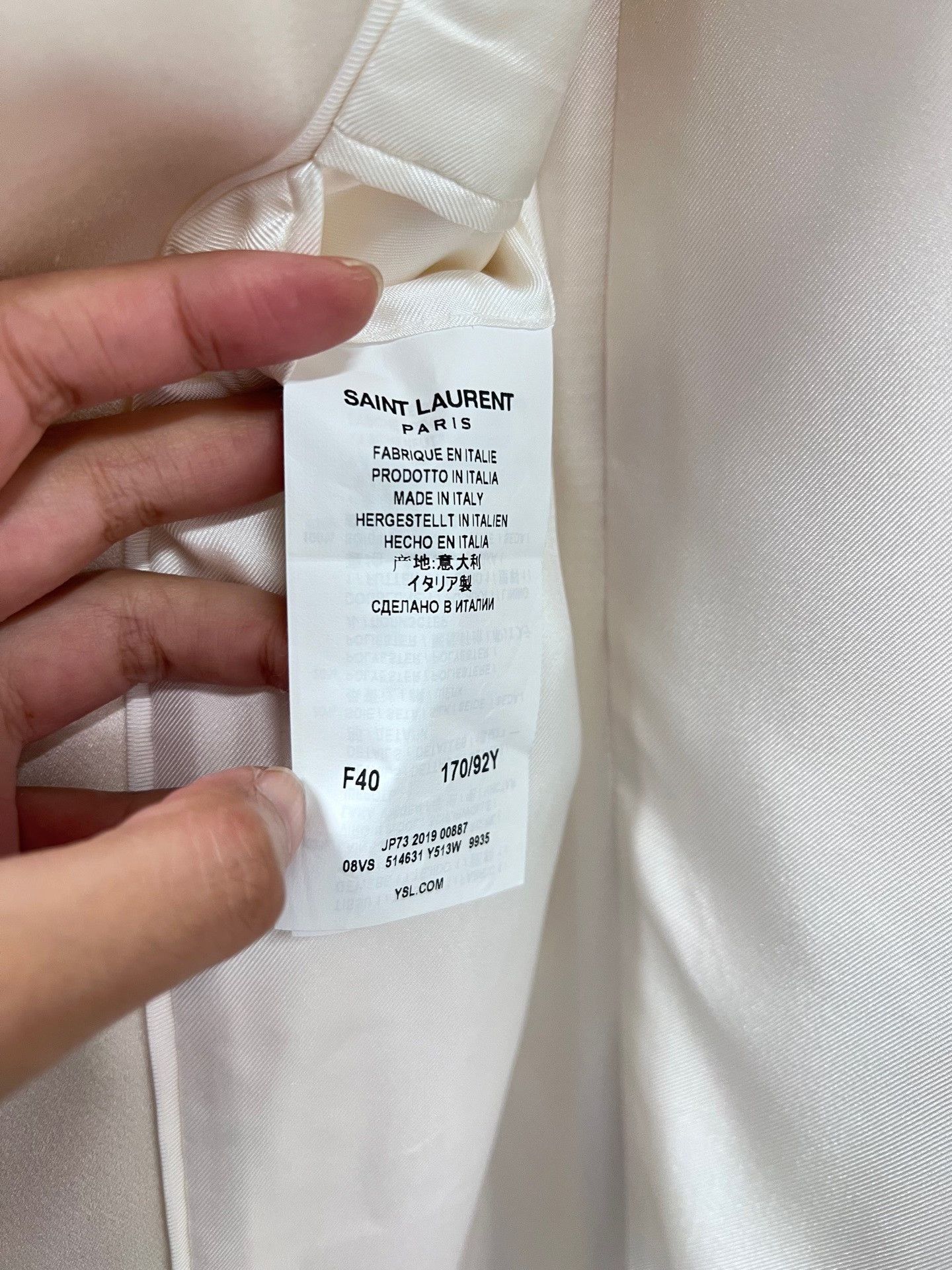 Saint Laurent Paris Saint Laurent Beige Single-Button Blazer Size S / US 4 / IT 40 - 4 Thumbnail