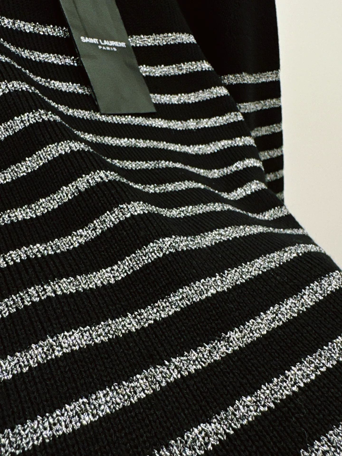 Saint Laurent Paris YSL Black Silver Striped Sweater Size S / US 4 / IT 40 - 2 Thumbnail