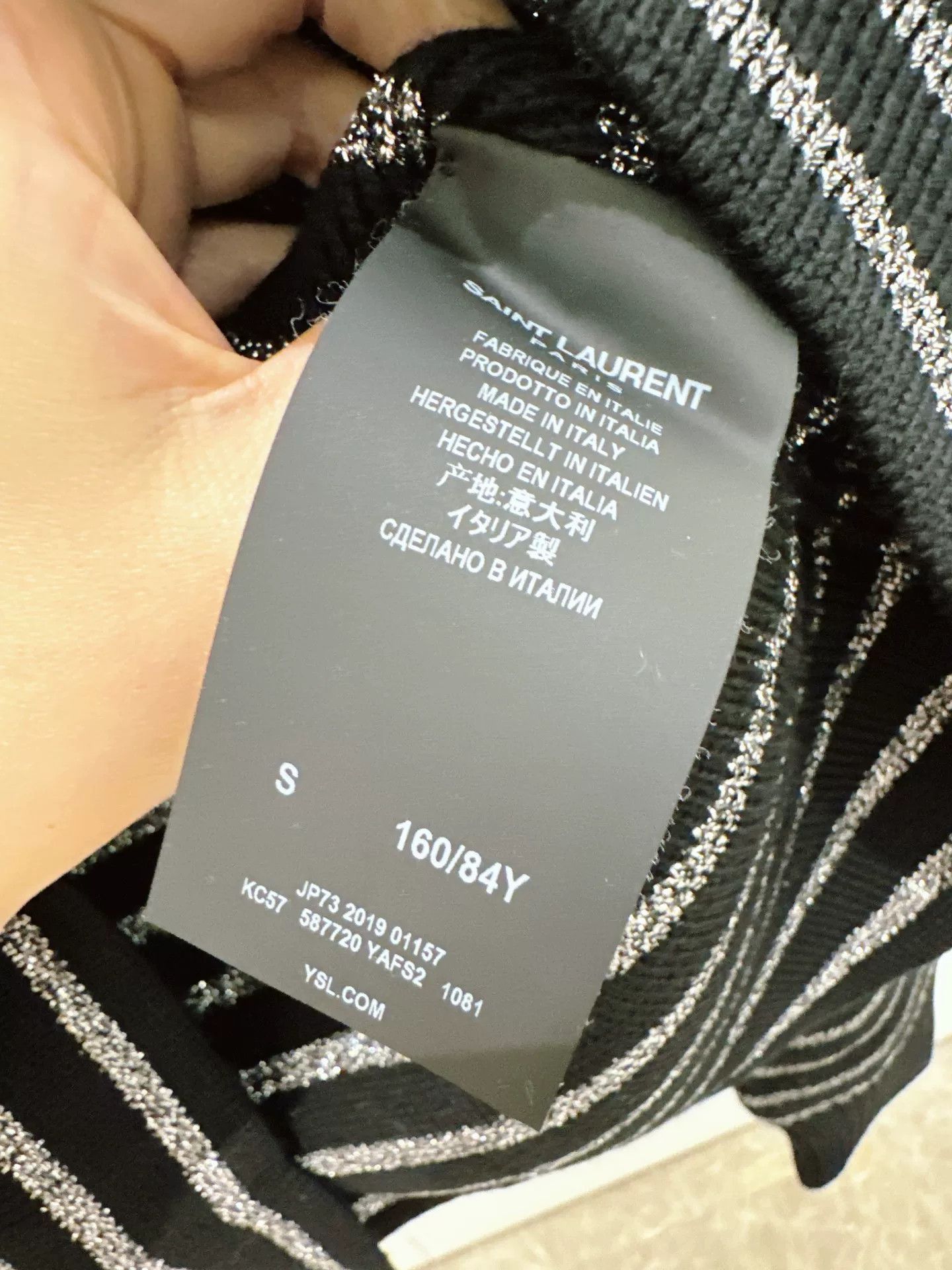 Saint Laurent Paris YSL Black Silver Striped Sweater Size S / US 4 / IT 40 - 5 Thumbnail