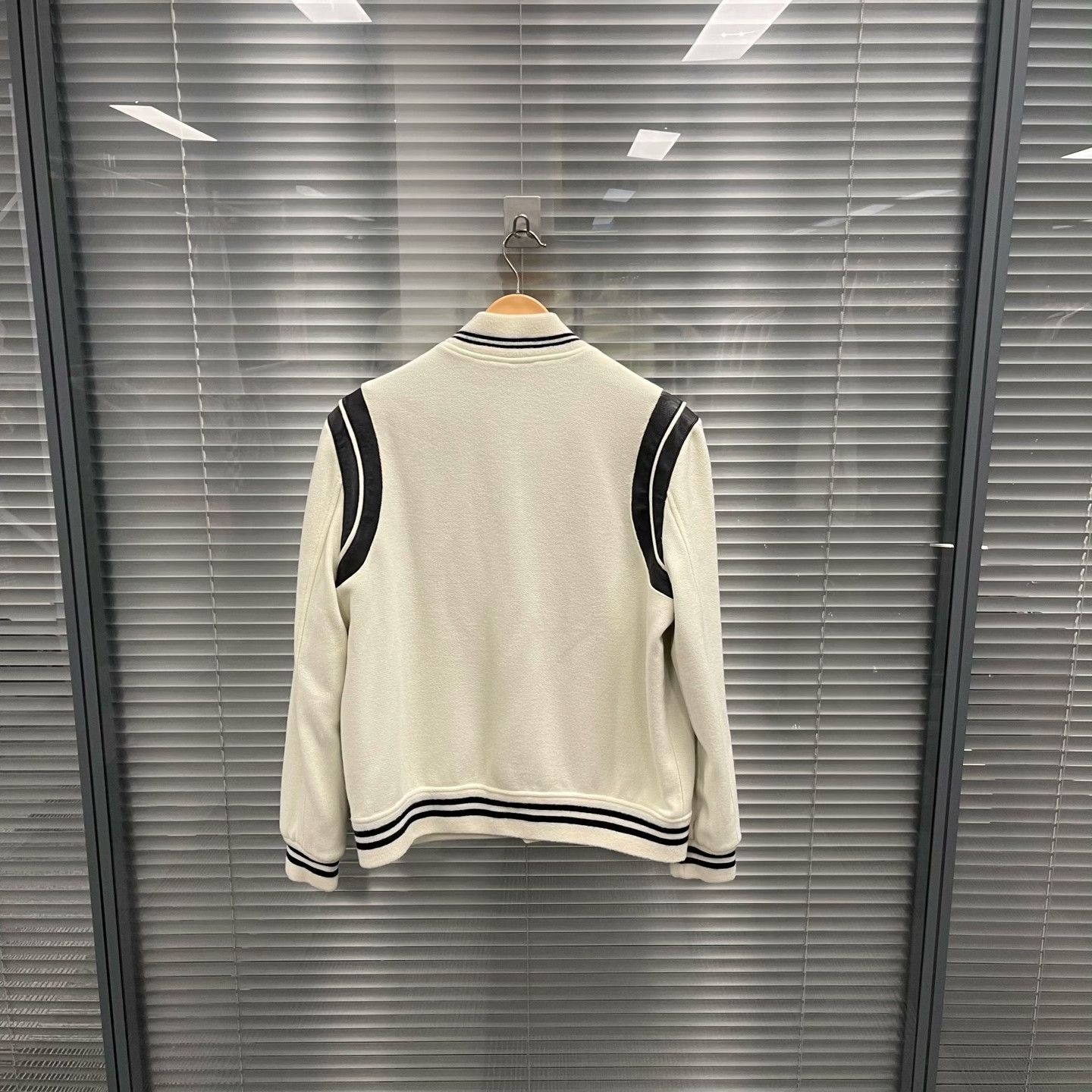 Saint Laurent Paris Saint Laurent Cream Black Varsity Jacket Size US L / EU 52-54 / 3 - 2 Thumbnail
