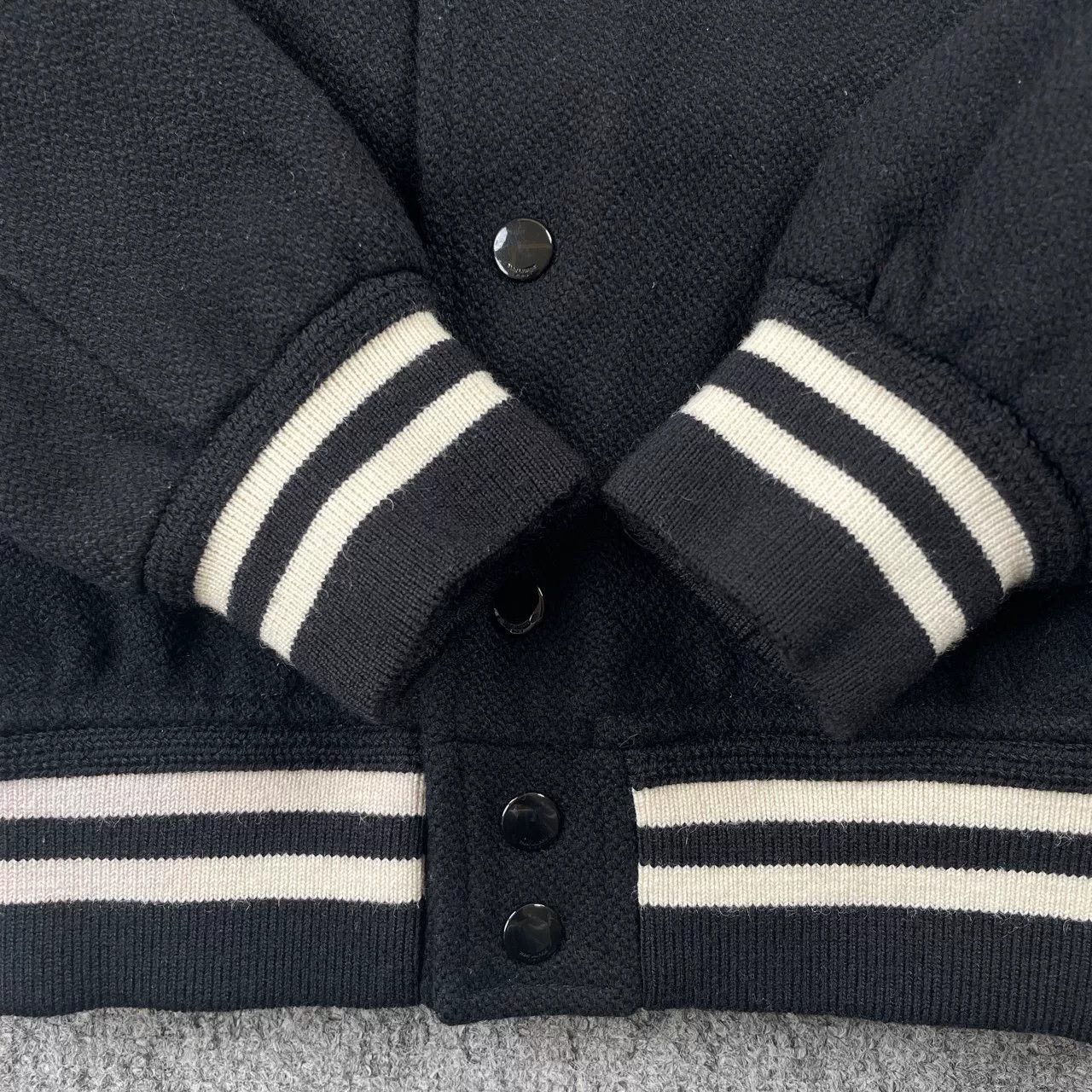 Saint Laurent Paris Saint Laurent Black Striped Varsity Jacket Size US M / EU 48-50 / 2 - 4 Thumbnail