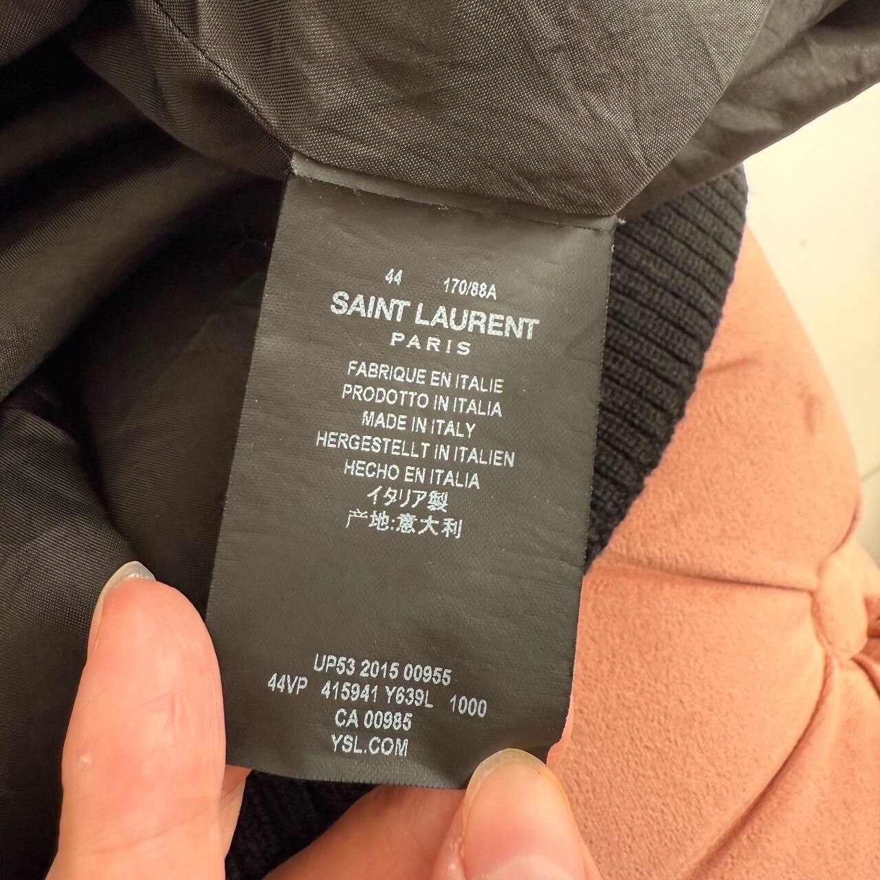 Saint Laurent Paris Saint Laurent Black Embroidered Bomber Jacket Size US S / EU 44-46 / 1 - 6 Thumbnail