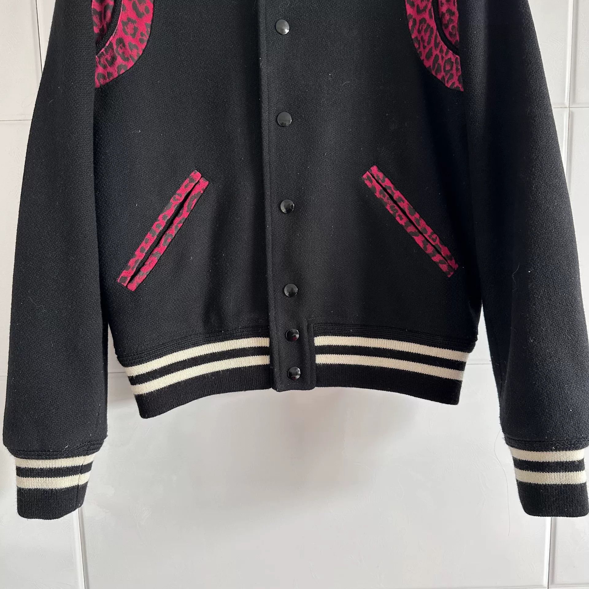 Saint Laurent Paris Saint Laurent Leopard Print Baseball Jacket Size US XXS / EU 40 - 3 Thumbnail