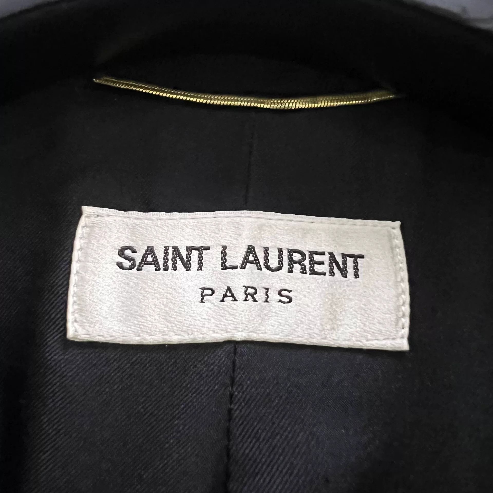 Saint Laurent Paris Saint Laurent Black Gold Thread Lapel Blazer Size US M / EU 48-50 / 2 - 3 Thumbnail
