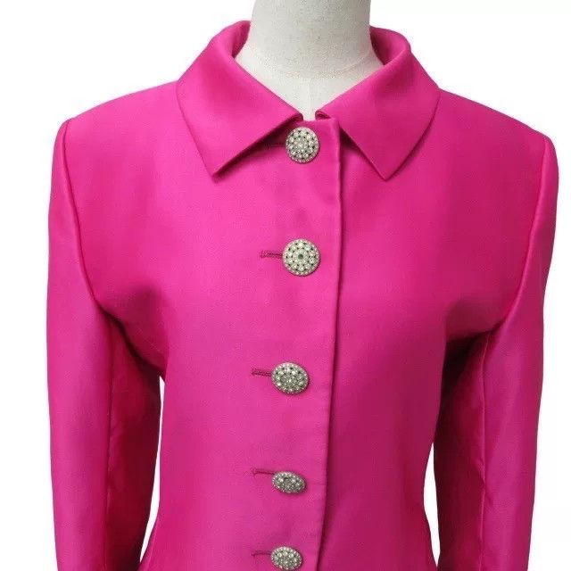 Saint Laurent Paris Yves Saint Laurent Vintage Pink Blazer Size XS / US 0-2 / IT 36-38 - 3 Thumbnail