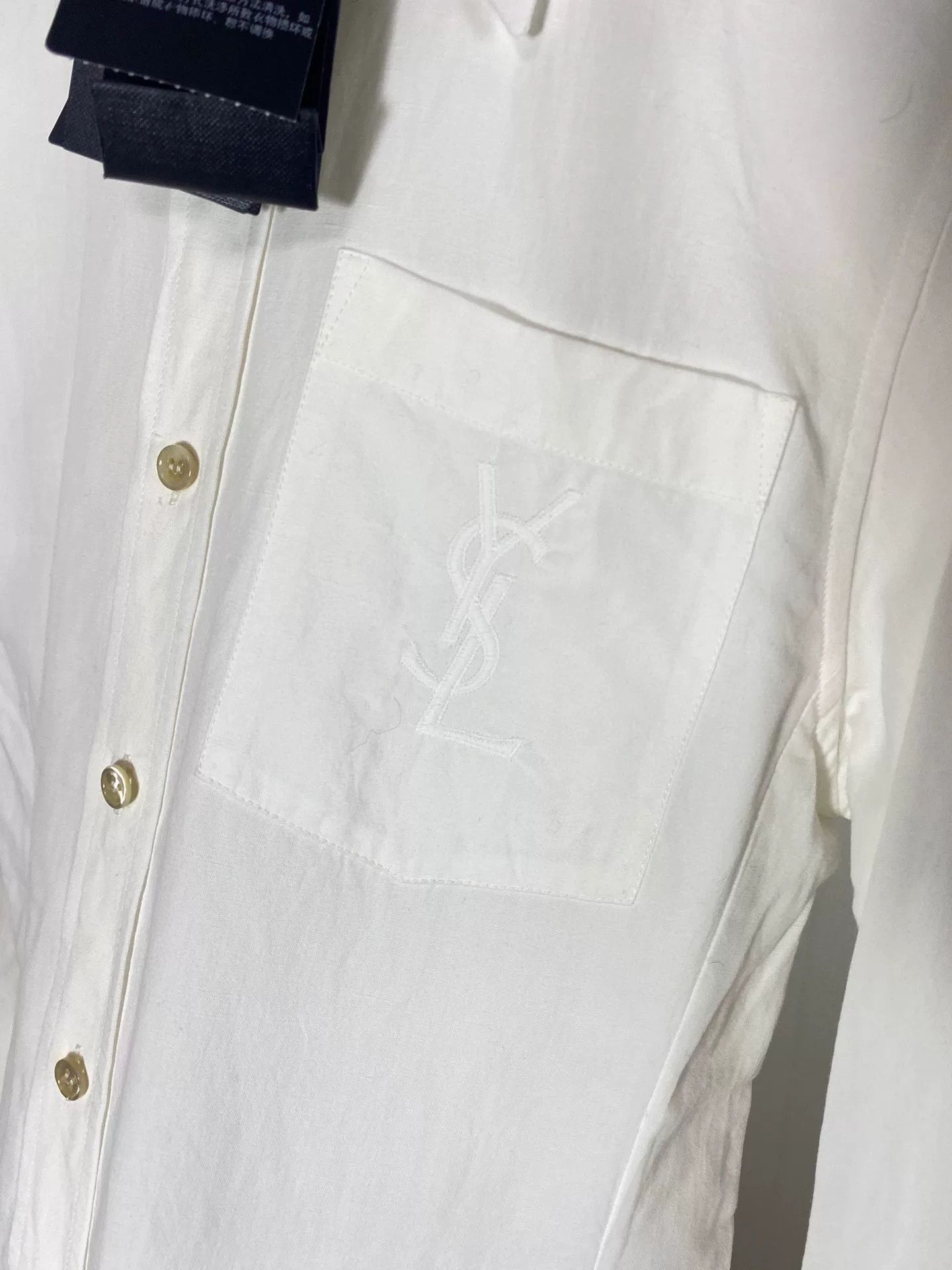 Saint Laurent Paris Saint Laurent White YSL Embroidered Shirt Size XS / US 0-2 / IT 36-38 - 3 Thumbnail