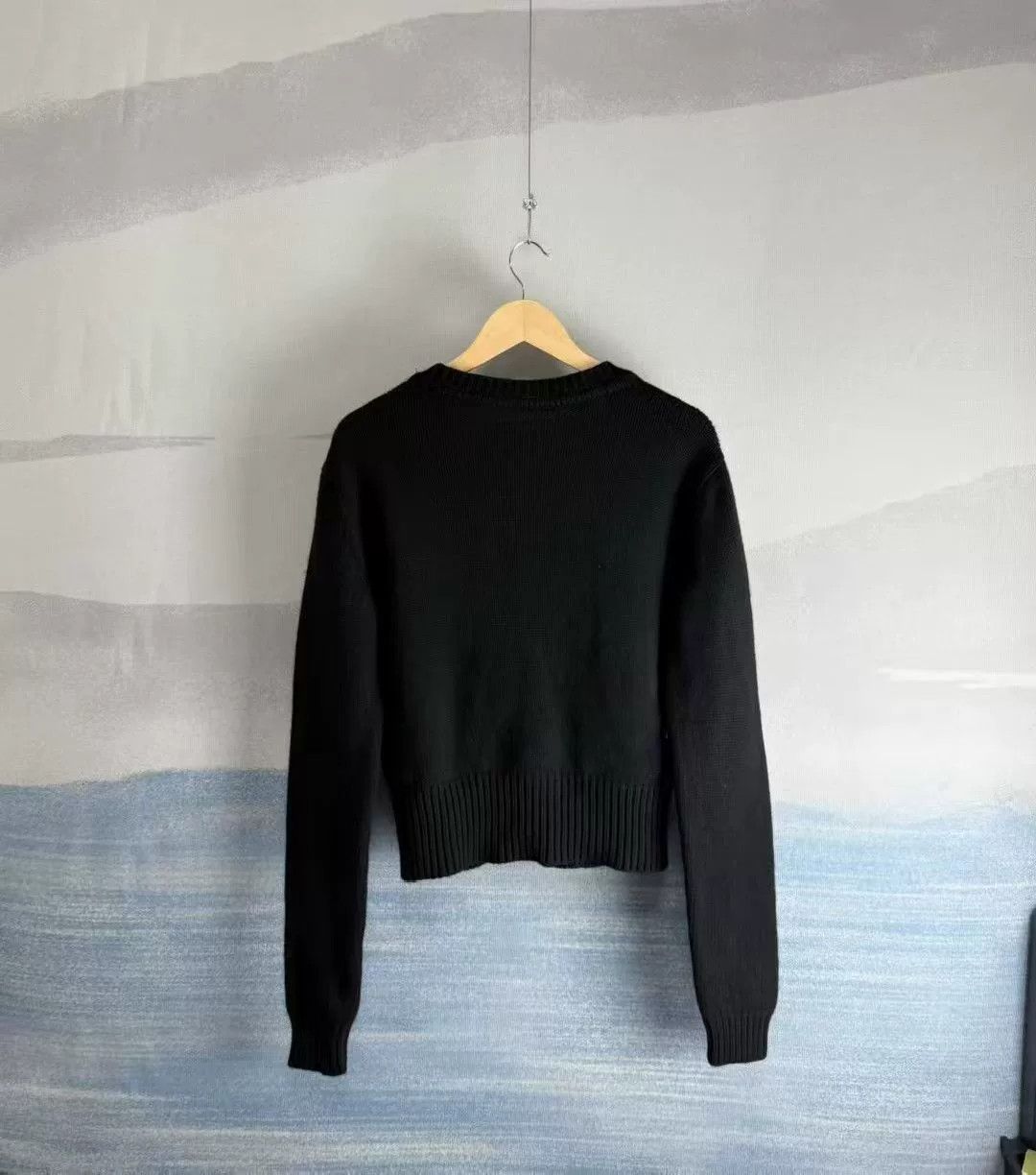 Saint Laurent Paris Saint Laurent Black Sequin Logo Cardigan Size XS / US 0-2 / IT 36-38 - 3 Thumbnail